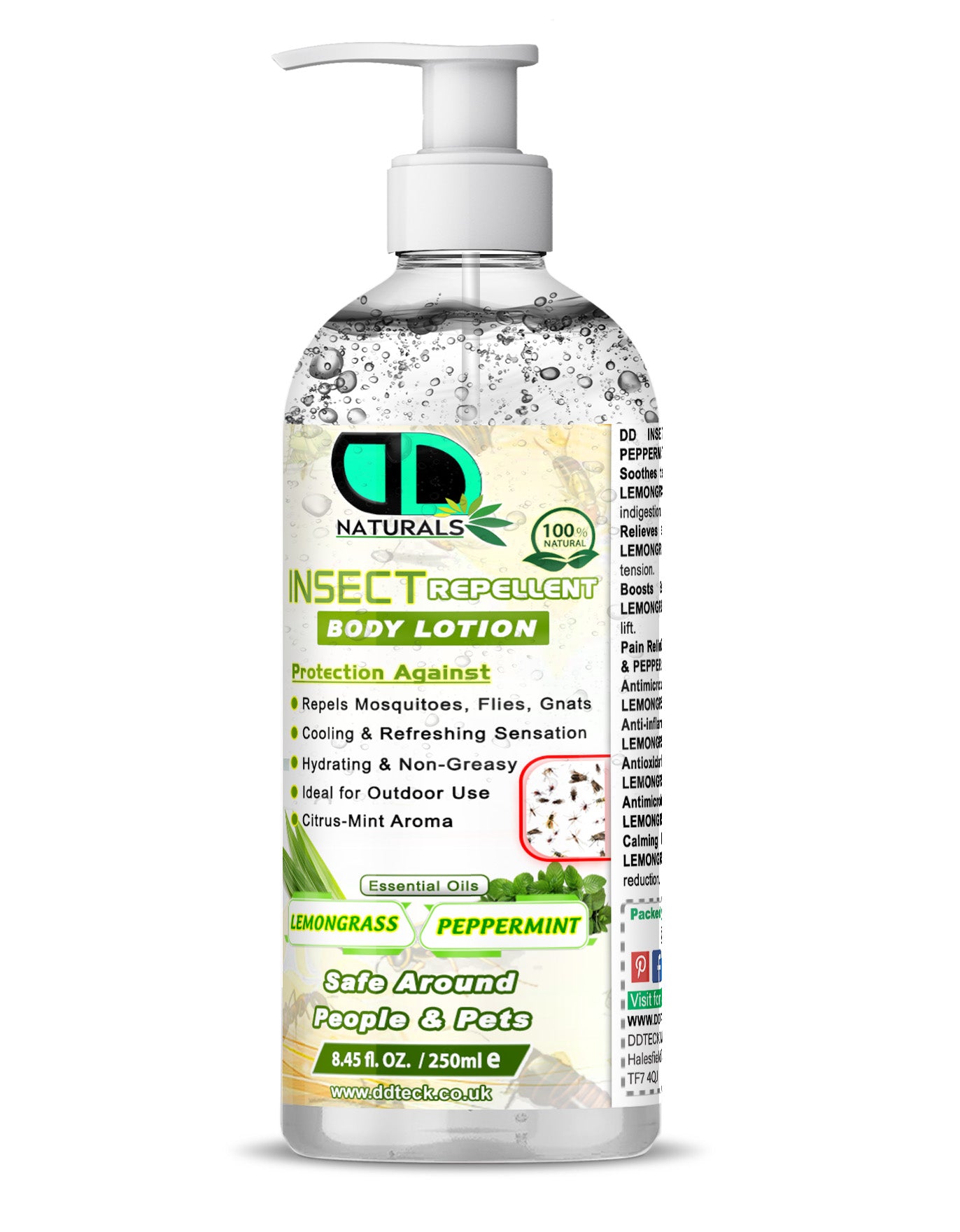 Insect Repellent Body Lotion - Natural Lemongrass & Peppermint Protection