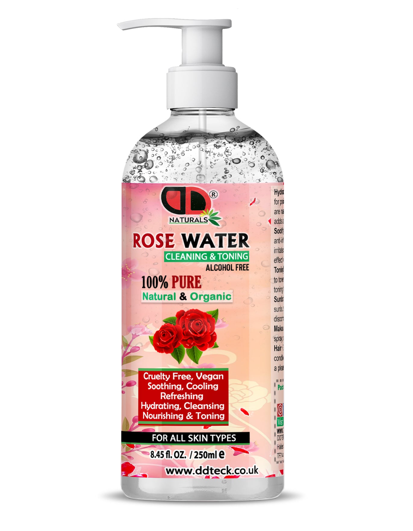Rose Water Facial Toner Spray | 100% Pure Bulgarian Rose Hydrolat for Hydrated, Glowing Skin