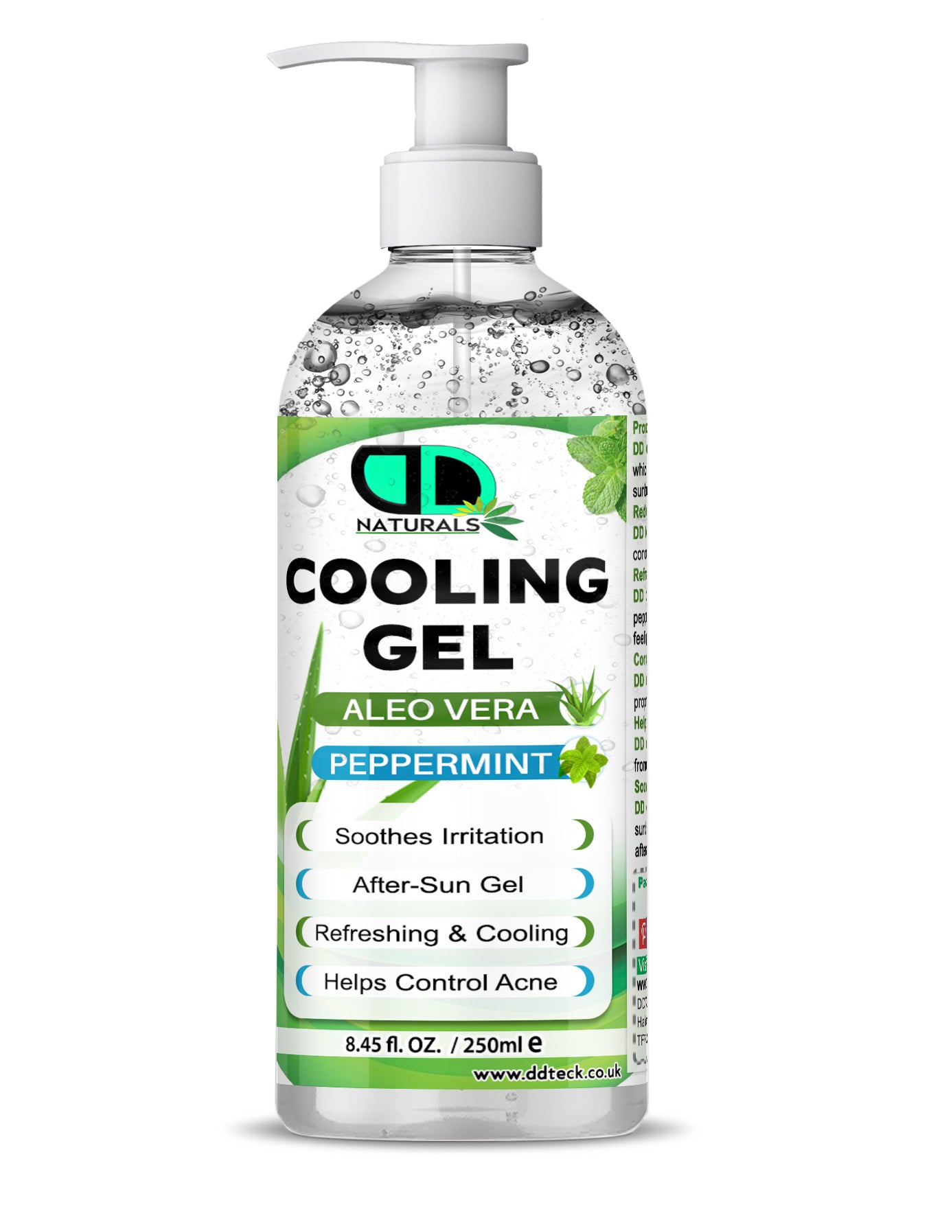 Natural Cooling Gel with Aloe Vera & Peppermint – After-Sun & Acne Care