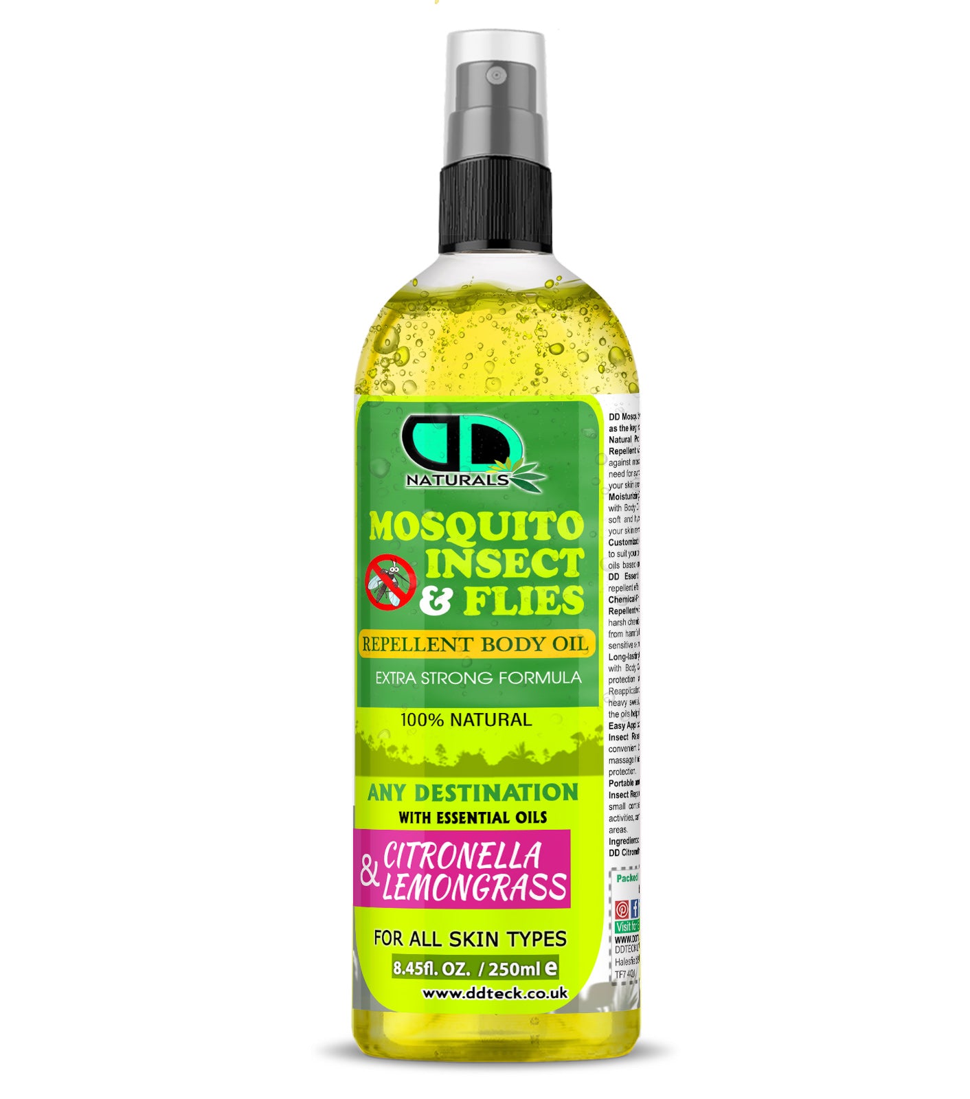 Insect Repellent with Lemongrass & Citronella | Natural, Skin-Friendly Protection from Mosquitoes & Biting Insects