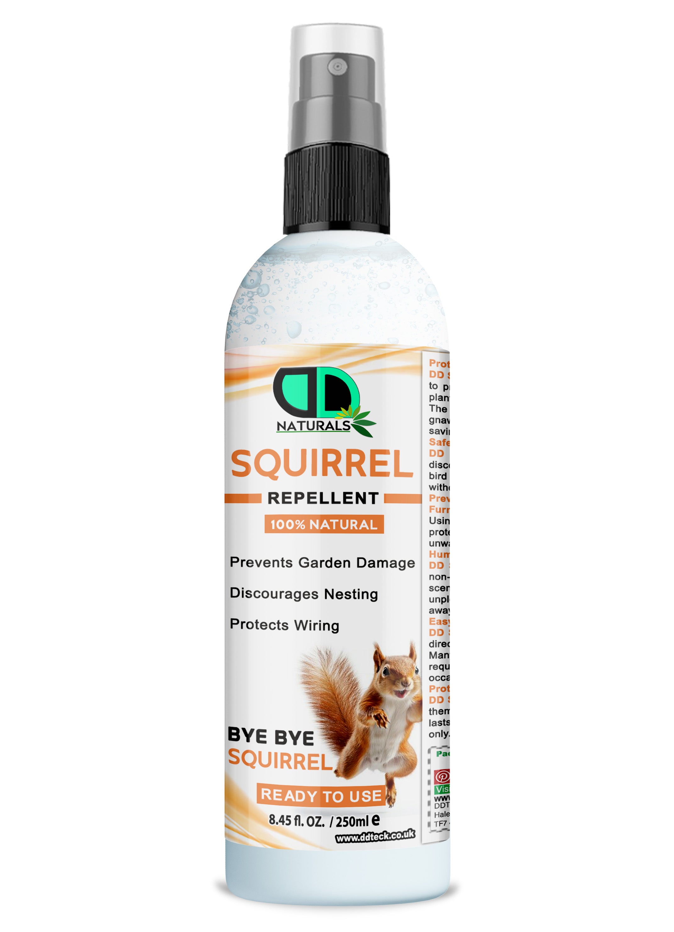 Natural Squirrel Repellent Spray – Non-Toxic, Humane & Long-Lasting Indoor and Outdoor Pest Control