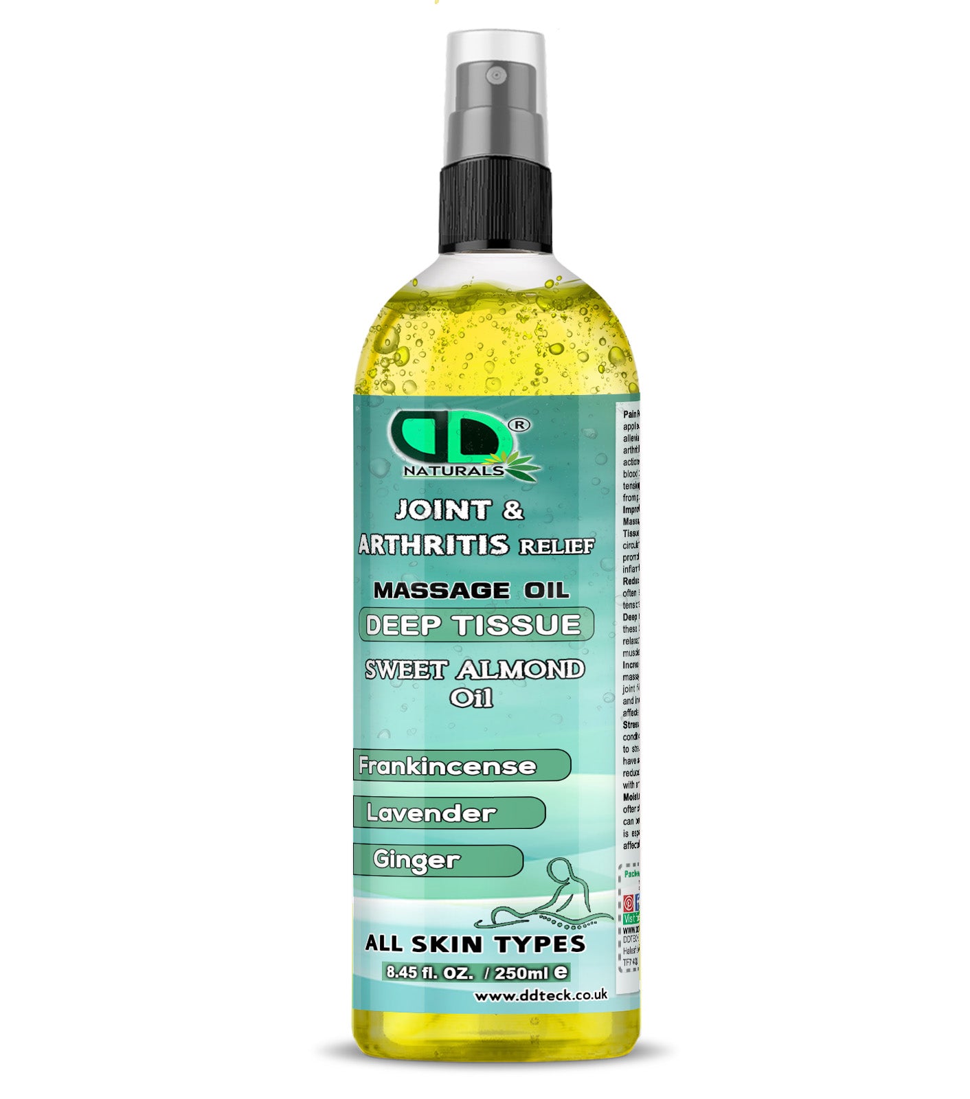 Joint & Arthritis Relief Deep Tissue Massage Oil with Frankincense, Lavender, & Ginger