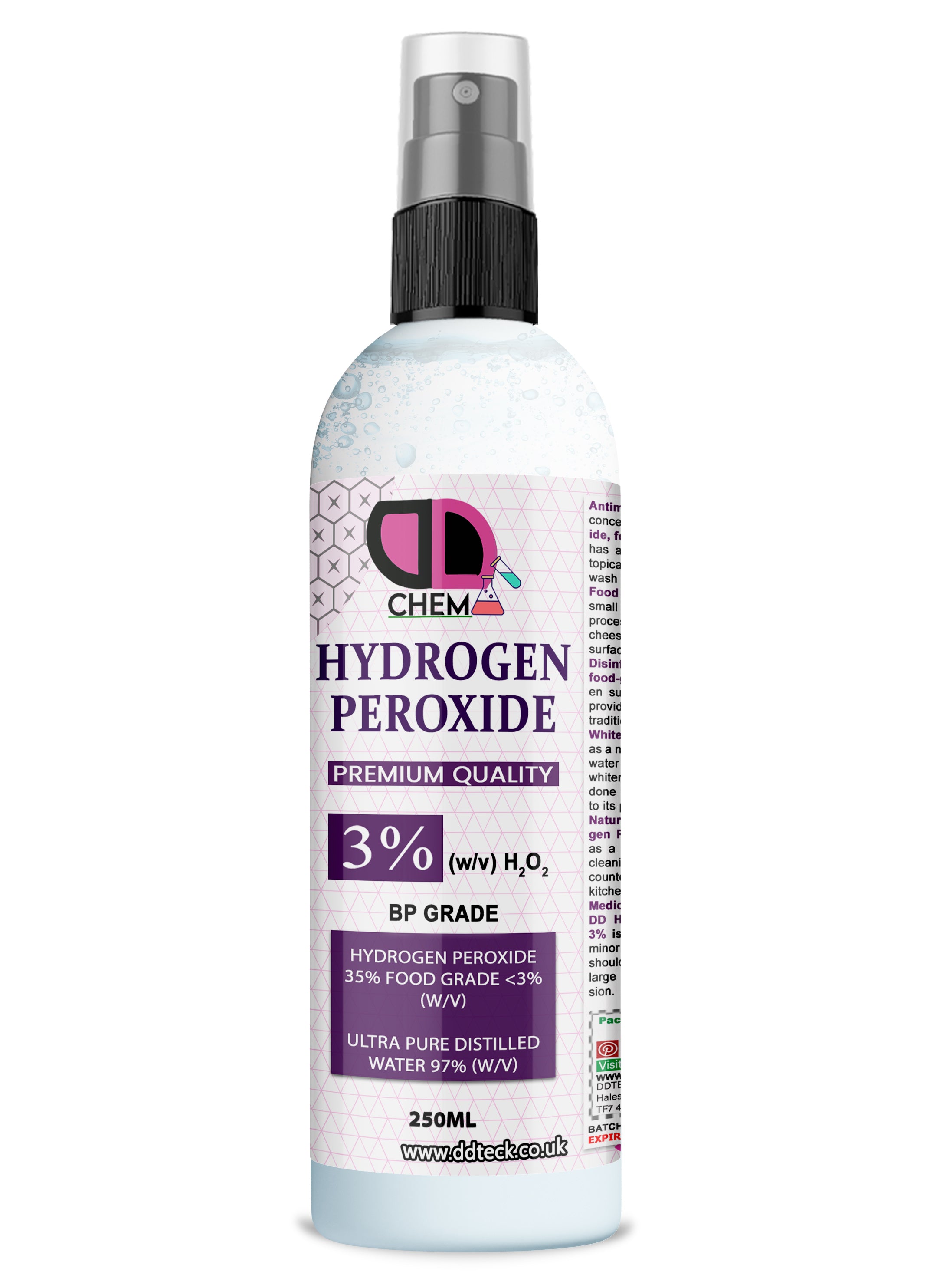 Hydrogen Peroxide 3% – Food Grade, Non-Toxic, Pure & Multipurpose Solution