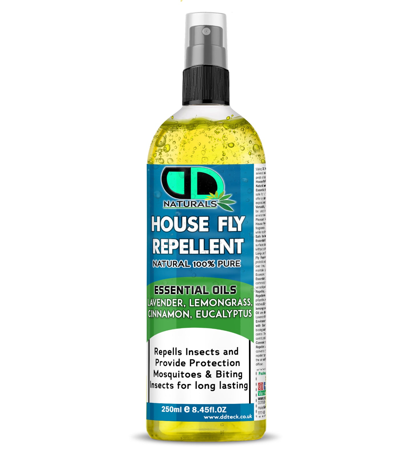 House Fly Repellent Oil – Natural Essential Oil Fly &Insect Protection with Lavender, Lemongrass, Eucalyptus &amp; Cinnamon