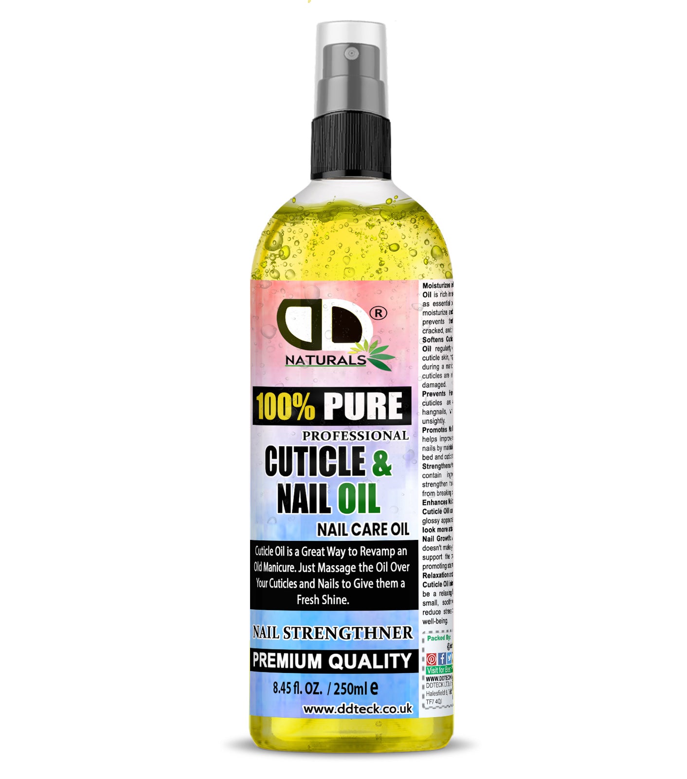 100% Pure Professional Cuticle & Nail Oil – Premium Nail Strengthened