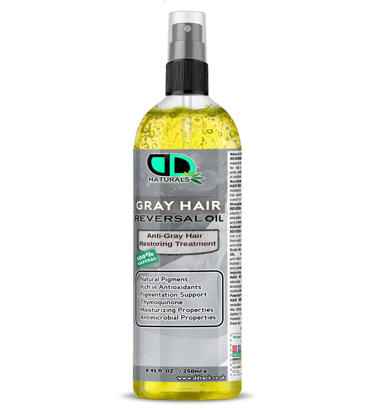 Grey Hair Reversal Oil – Natural Anti Grey Hair Treatment with Thymoquinone & Antioxidants
