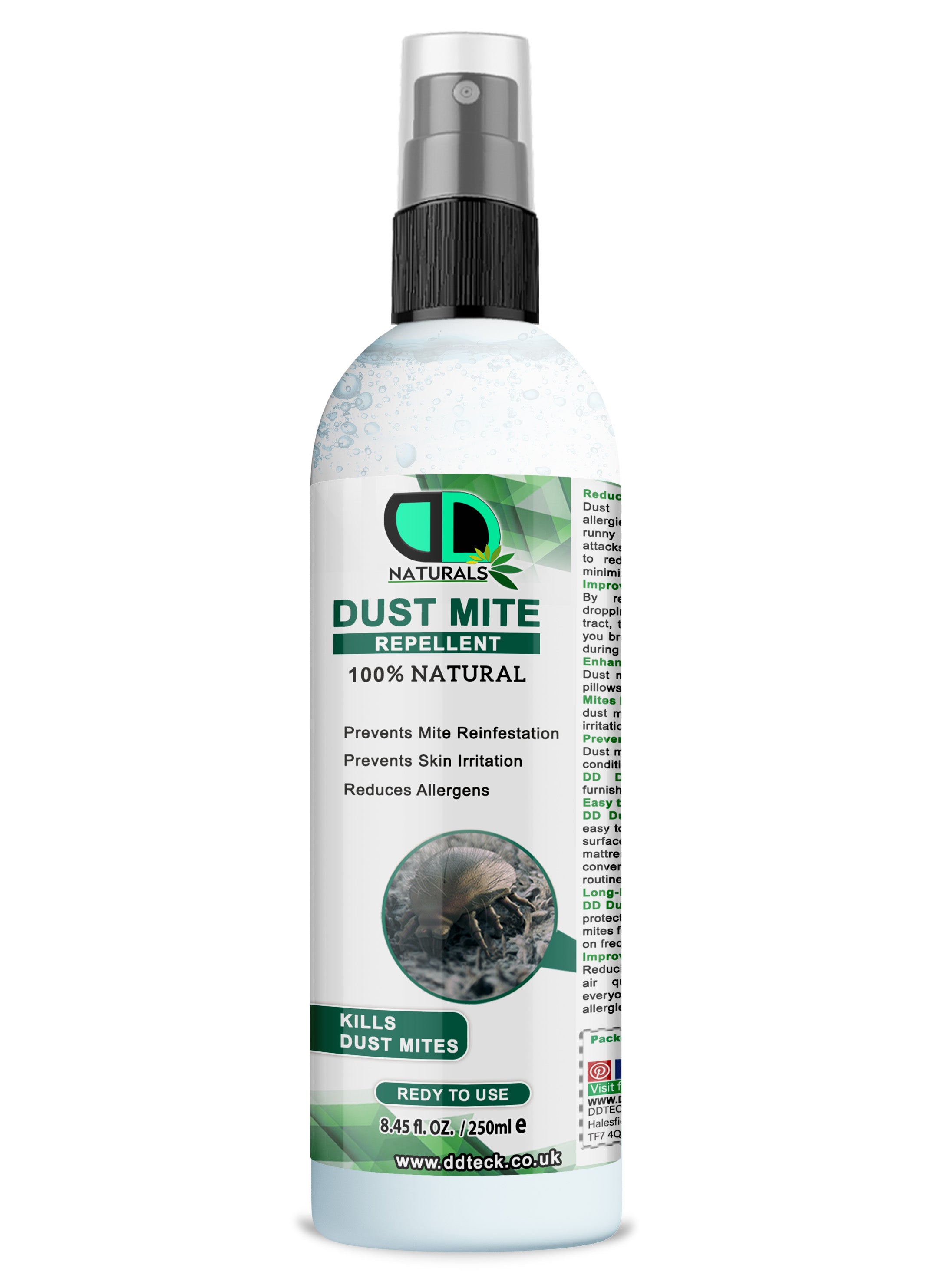 100% Natural Dust Mite Repellent – Kills Mites & Reduces Allergens
