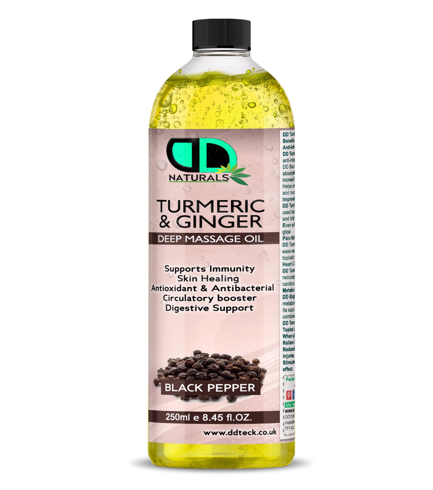 Turmeric & Ginger Deep Massage Oil – Anti-Inflammatory & Immune Support Black Pepper