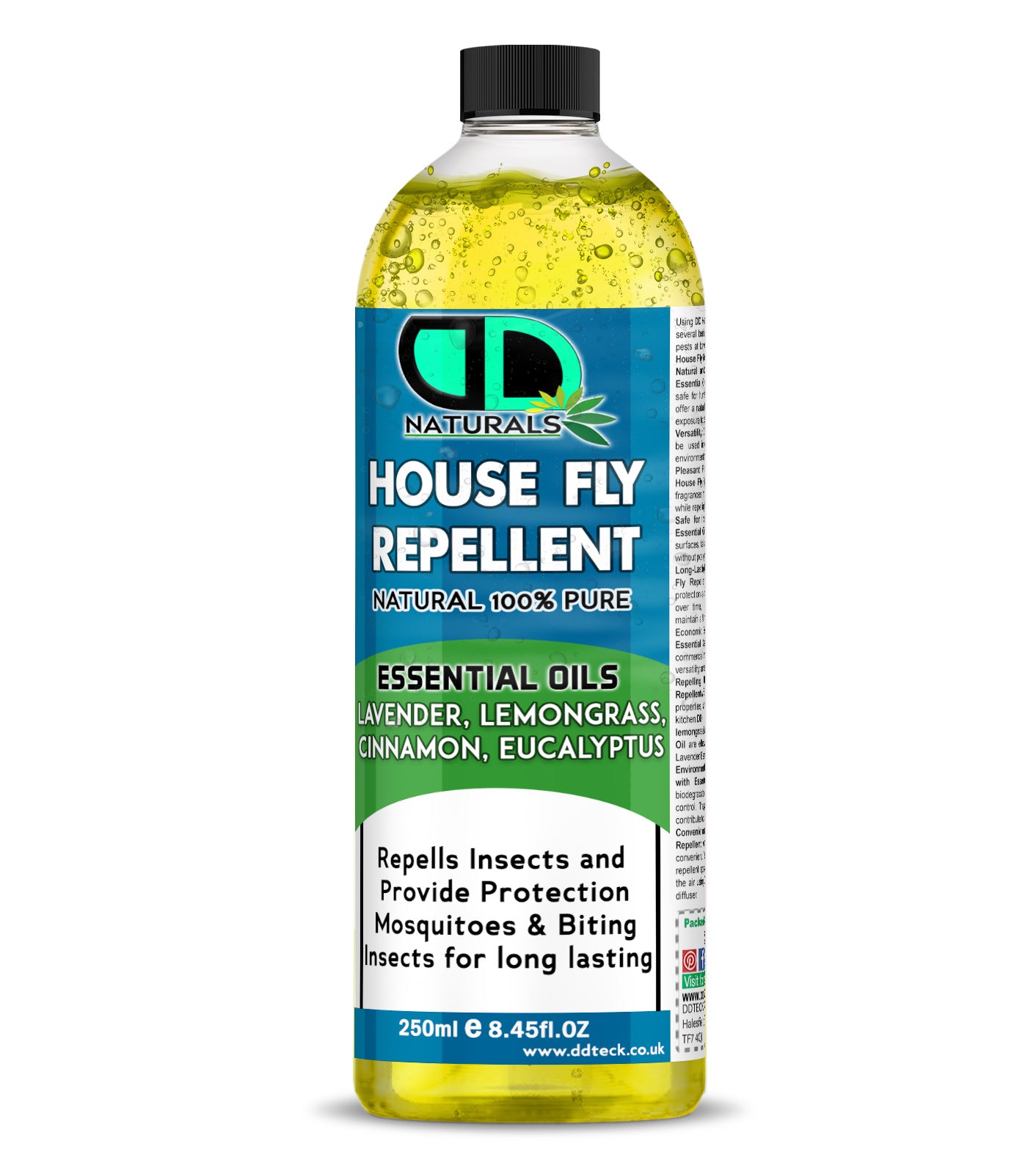 House Fly Repellent Oil – Natural Essential Oil Fly &Insect Protection with Lavender, Lemongrass, Eucalyptus &amp; Cinnamon