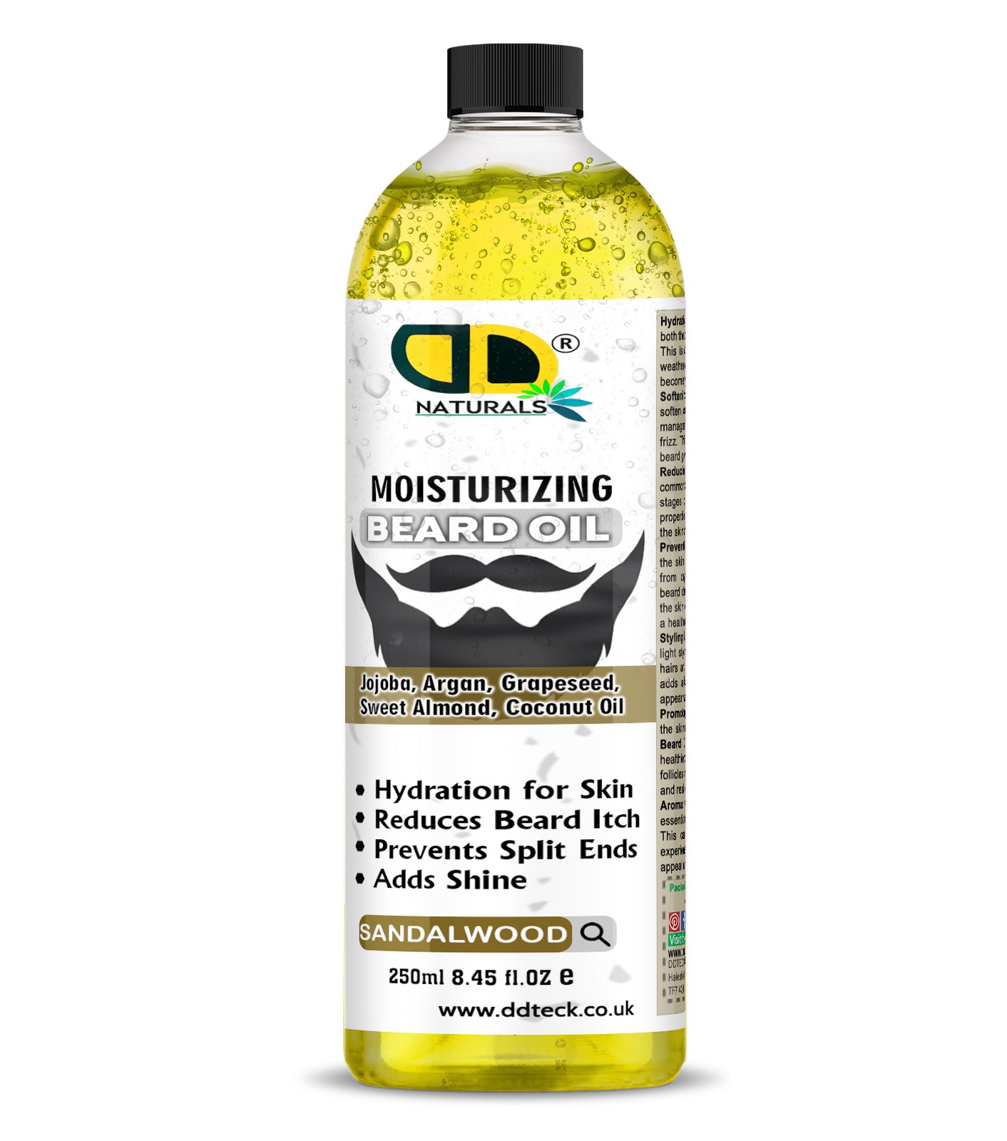Moisturizing Beard Oil with Jojoba, Argan & Coconut Oil – Sandalwood Scent | Hydrating & Anti-Itch Beard Care