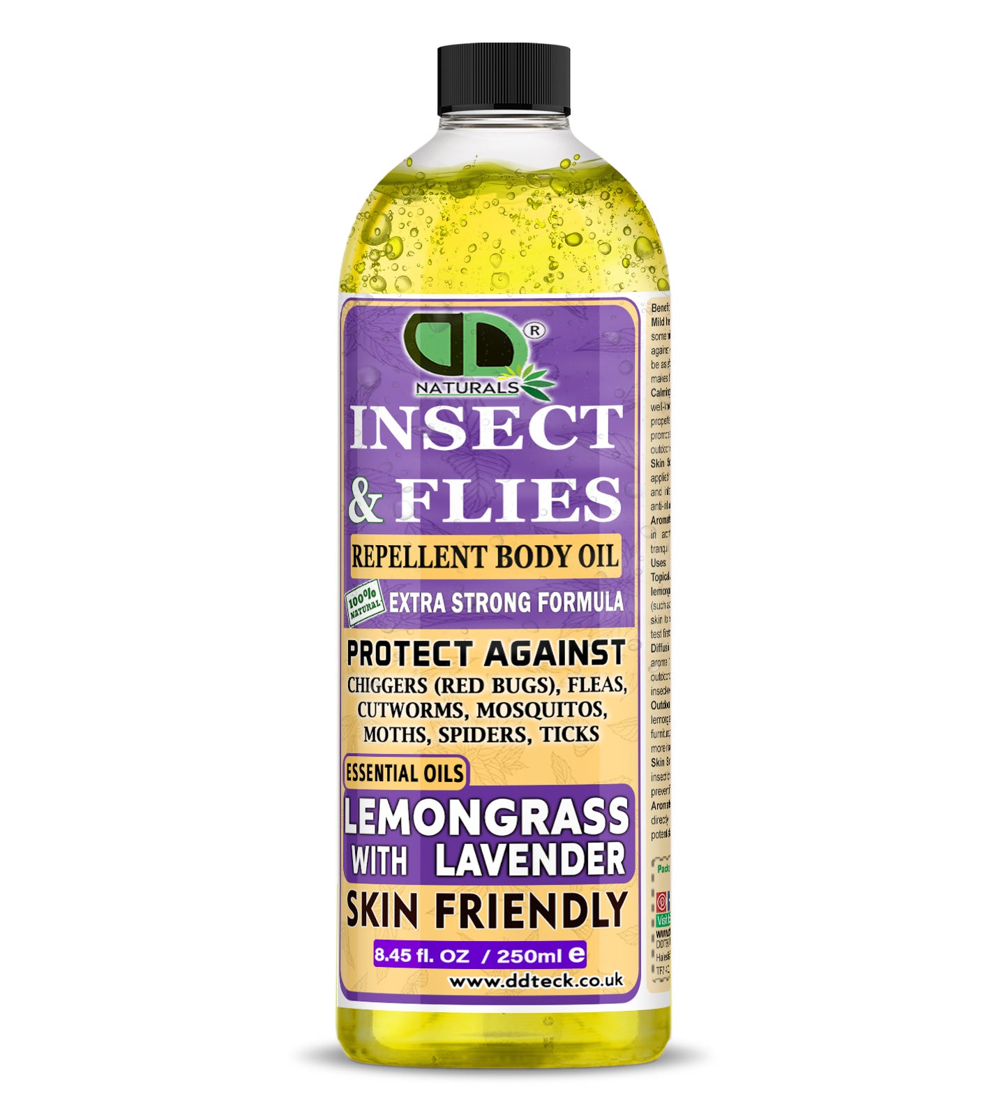 Insect & Flies Repellent Body Oil | Lemongrass & Lavender Essential Oils | Natural Bug Protection