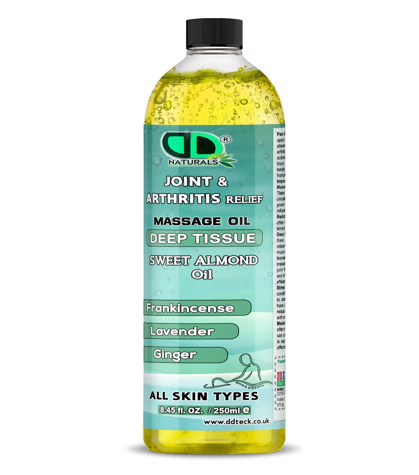 Joint & Arthritis Relief Deep Tissue Massage Oil with Frankincense, Lavender, & Ginger