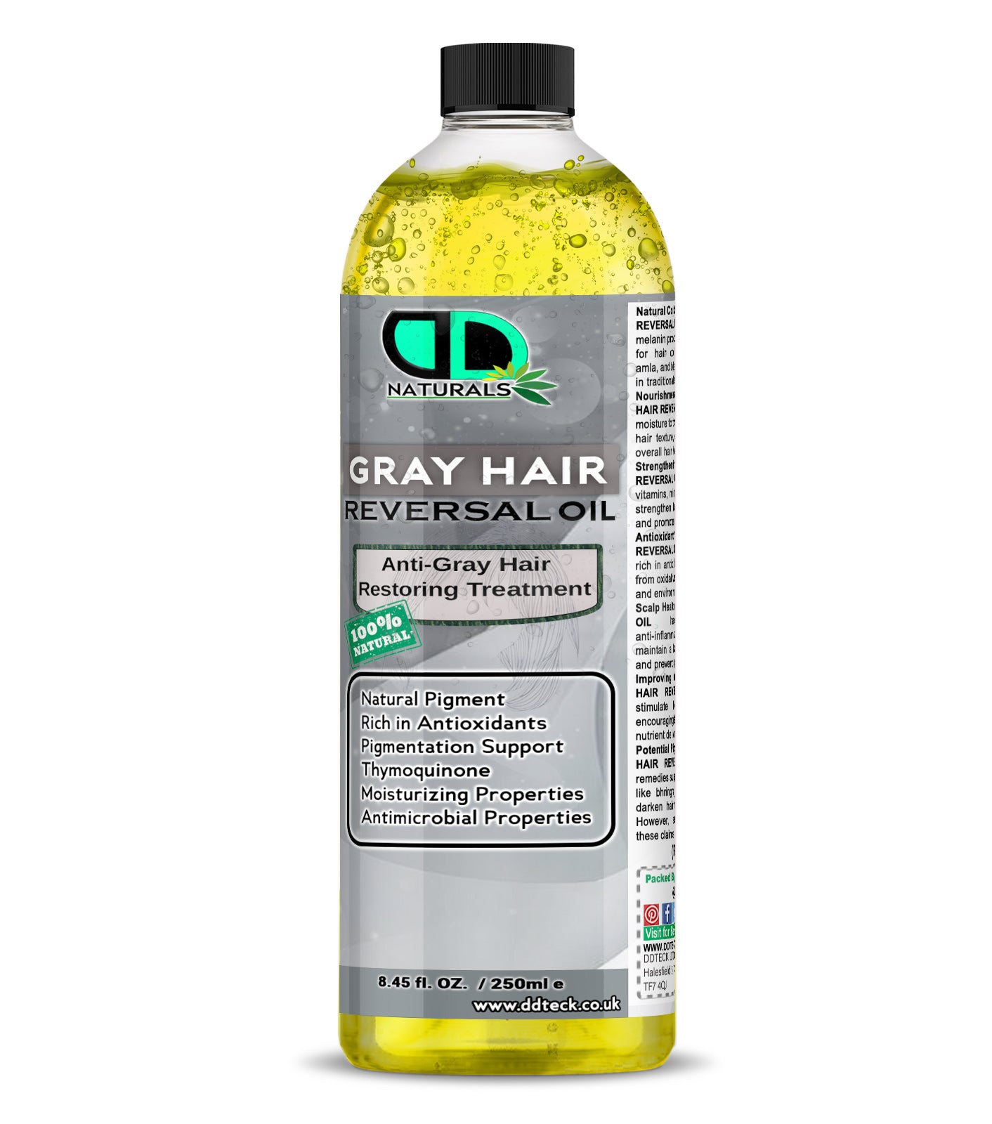 Grey Hair Reversal Oil – Natural Anti Grey Hair Treatment with Thymoquinone & Antioxidants