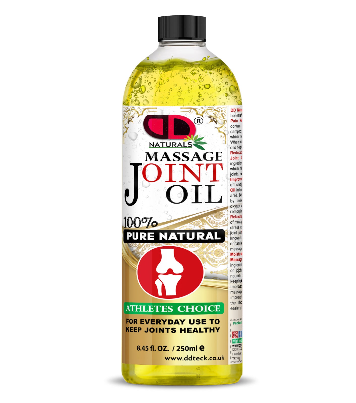 100% Pure Natural Joint Massage Oil - Athletes Choice for Healthy Joints