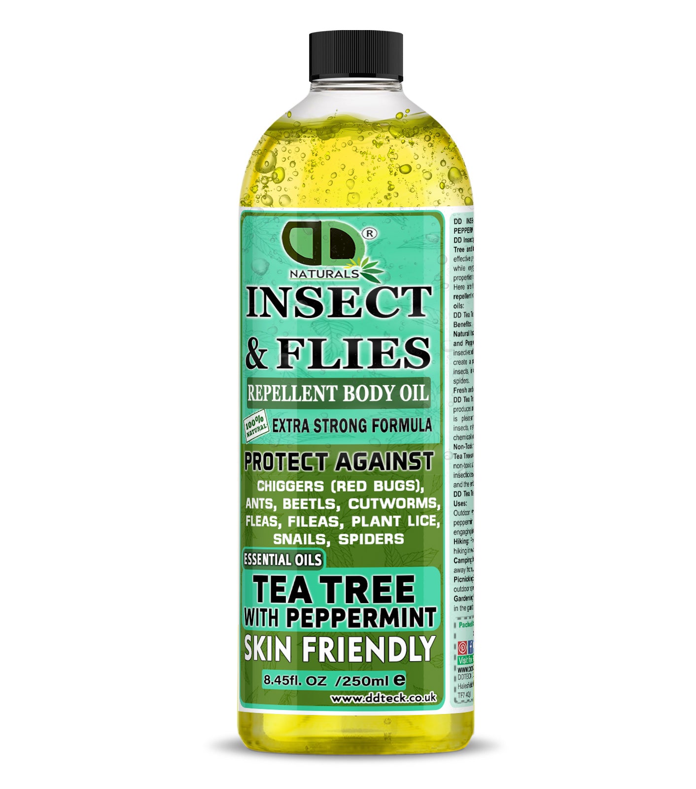 Natural Insect Repellent Spray with Tea Tree & Peppermint Essential Oils | Non-Toxic Mosquito, Fly, Tick & Flea Protection
