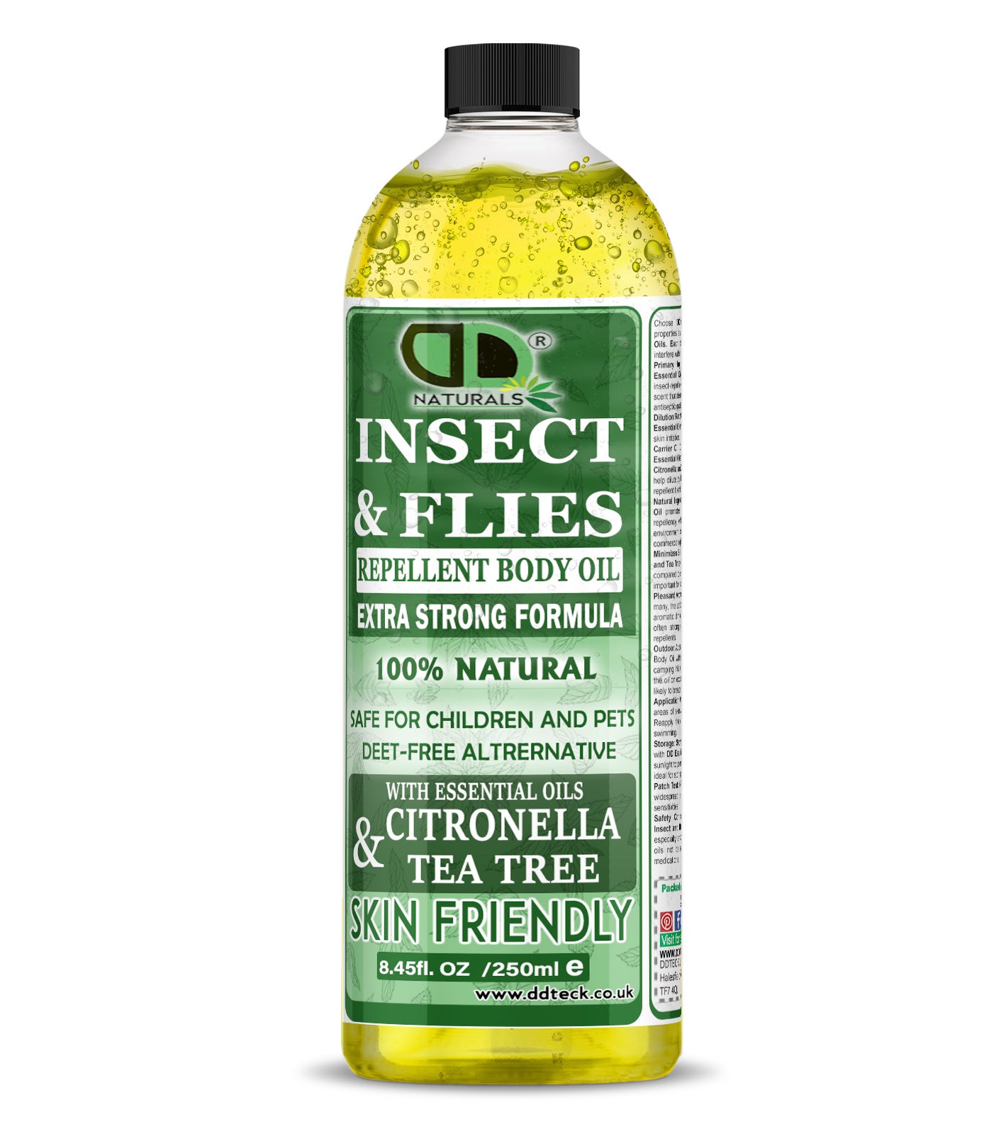 Insect Repellent Body Oil with Citronella & Tea Tree Essential Oils | Natural Protection for Skin & Outdoor Use