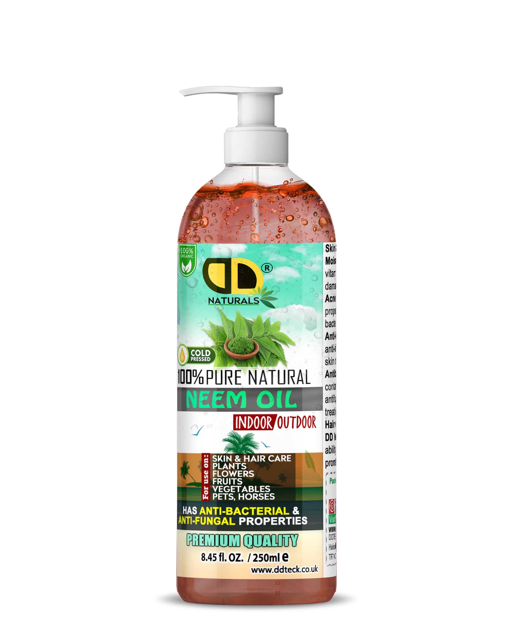 100% Pure Natural Neem Oil – Organic Cold Pressed Indoor & Outdoor Formula