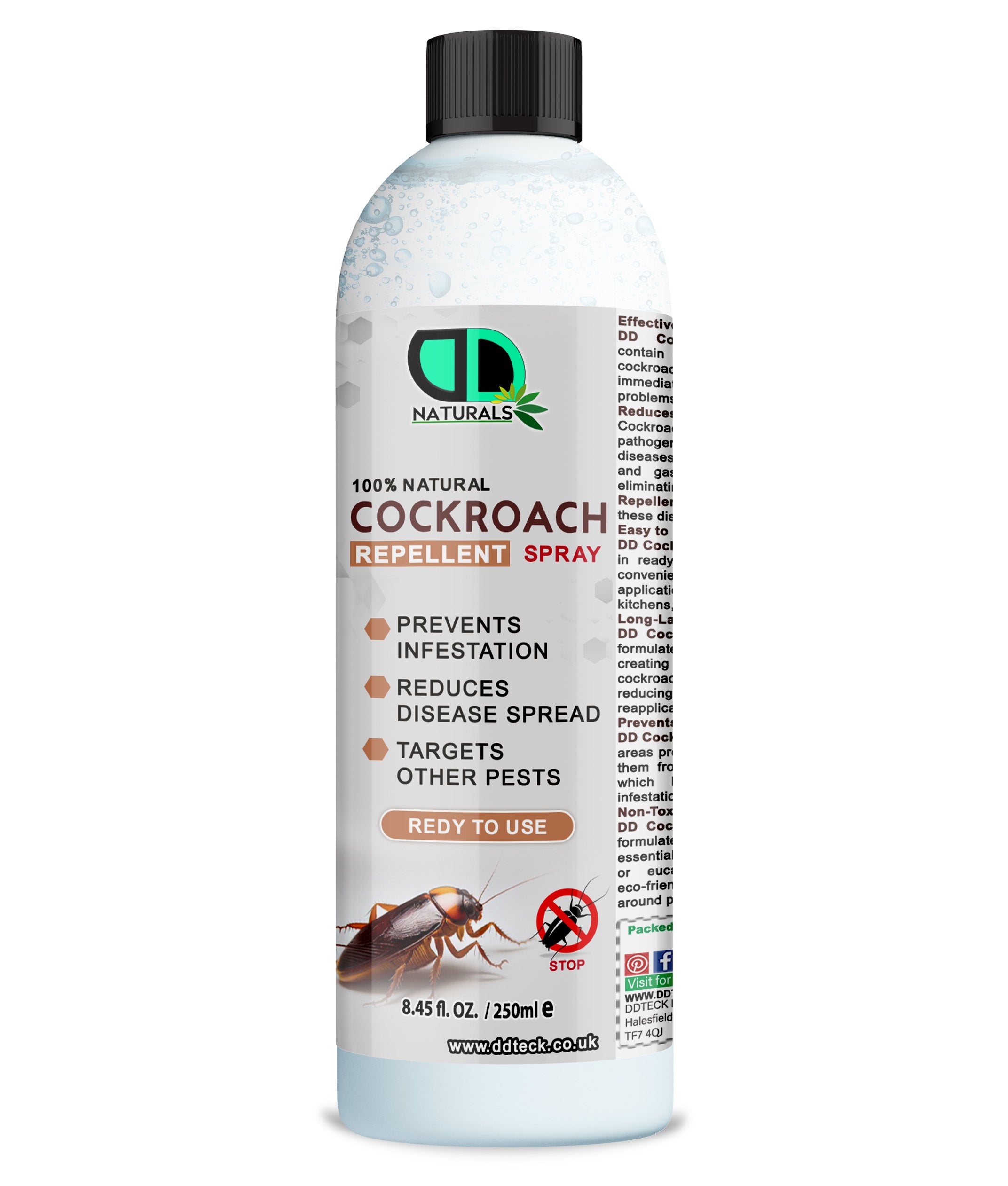 Cockroach Repellent – Natural Plant-Based Spray for Cockroaches & Crawling Insects (Home & Garden Use)