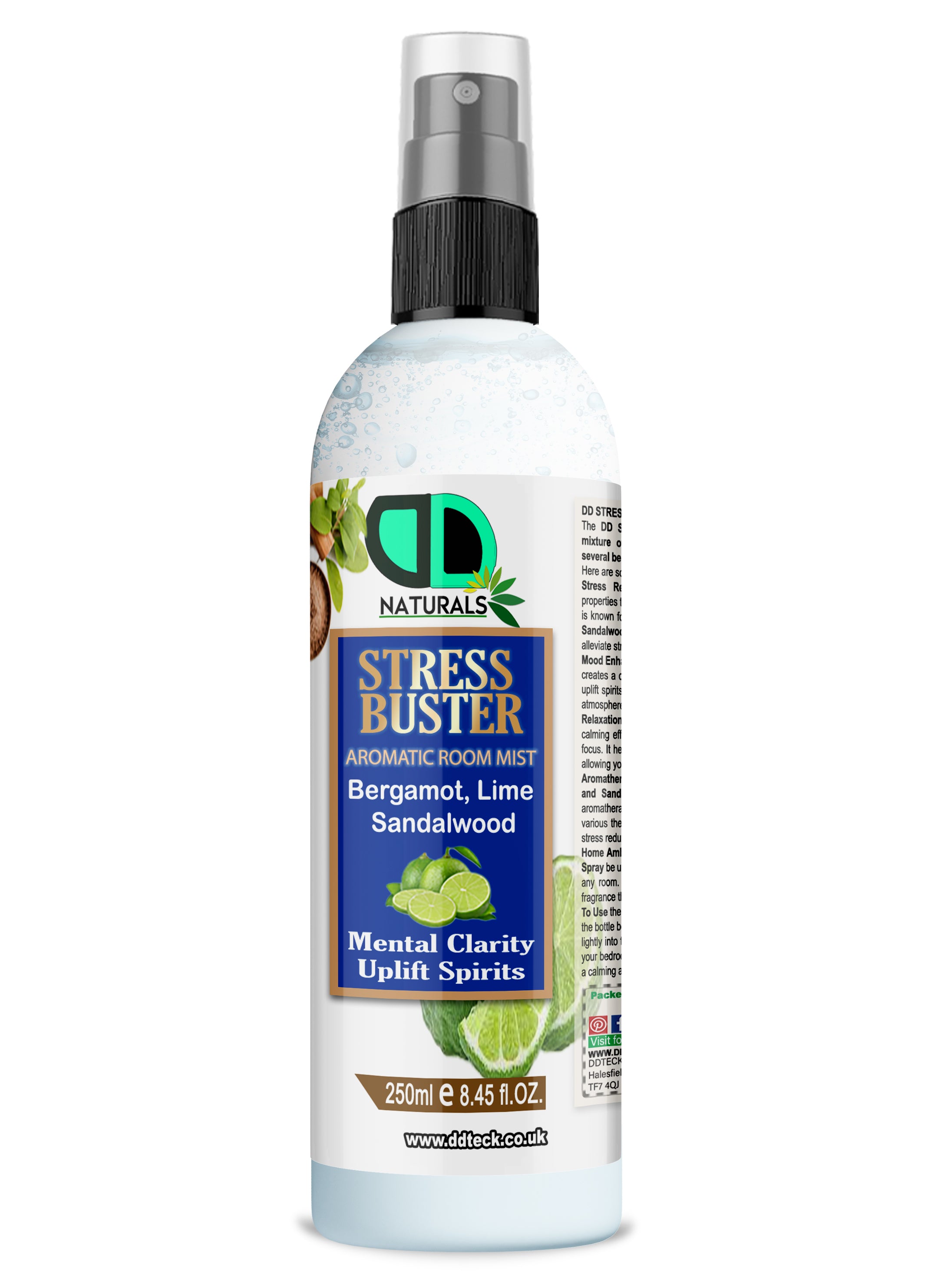 Stress Buster Aromatic Room Mist – Bergamot, Lime & Sandalwood Blend