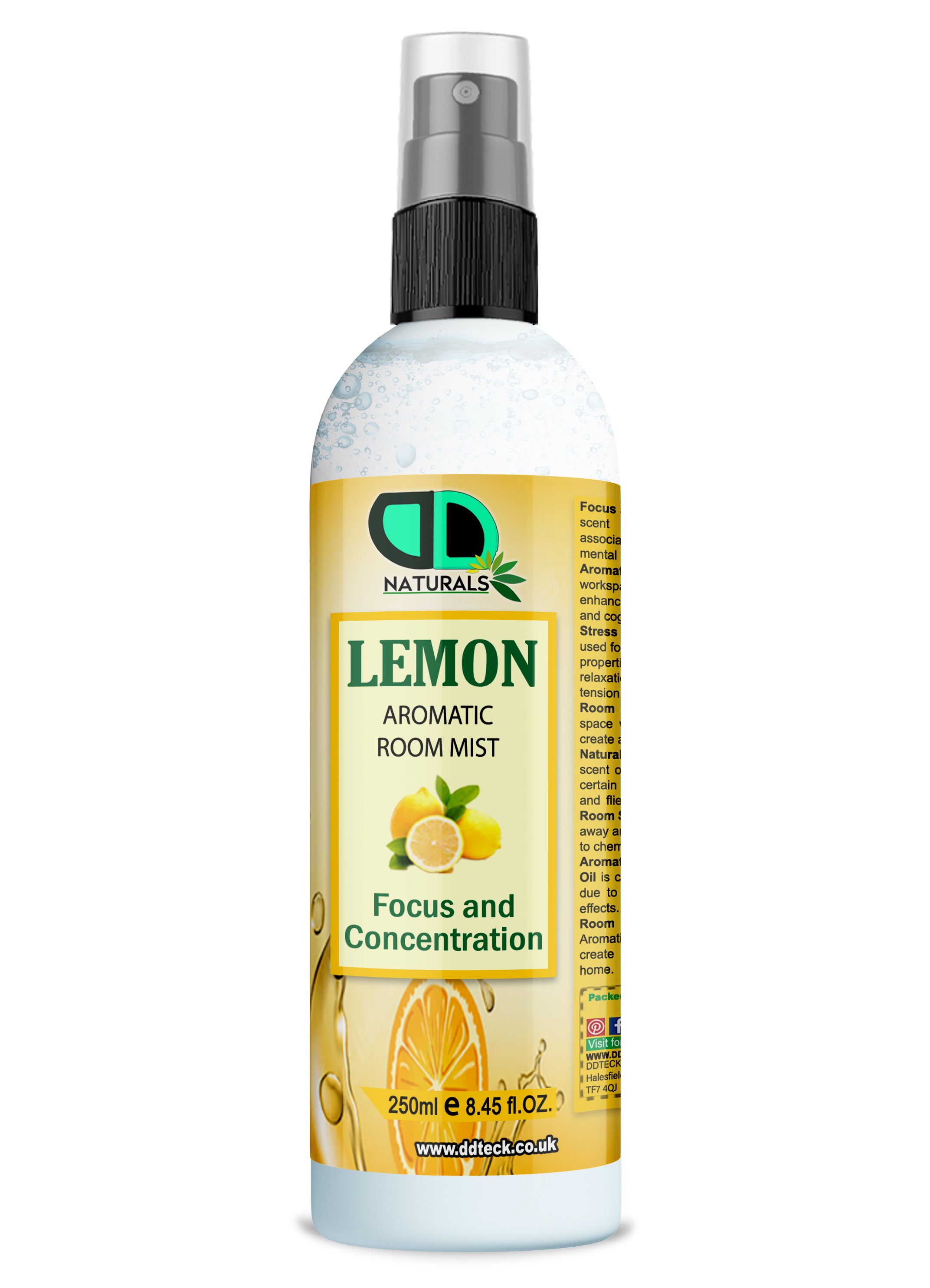 Lemon Aromatic Room Mist – Pure Natural Spray for Focus and Concentration