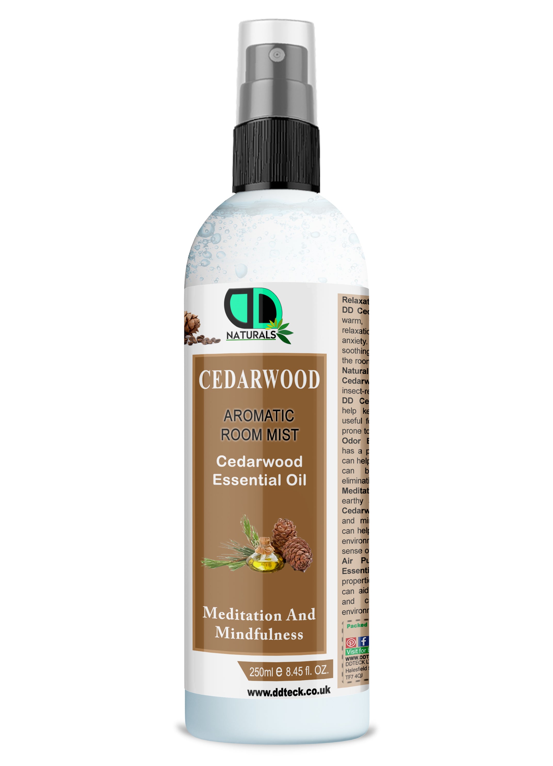 Cedarwood Aromatic Room Mist – Pure Essential Oil Spray for Meditation & Mindfulness