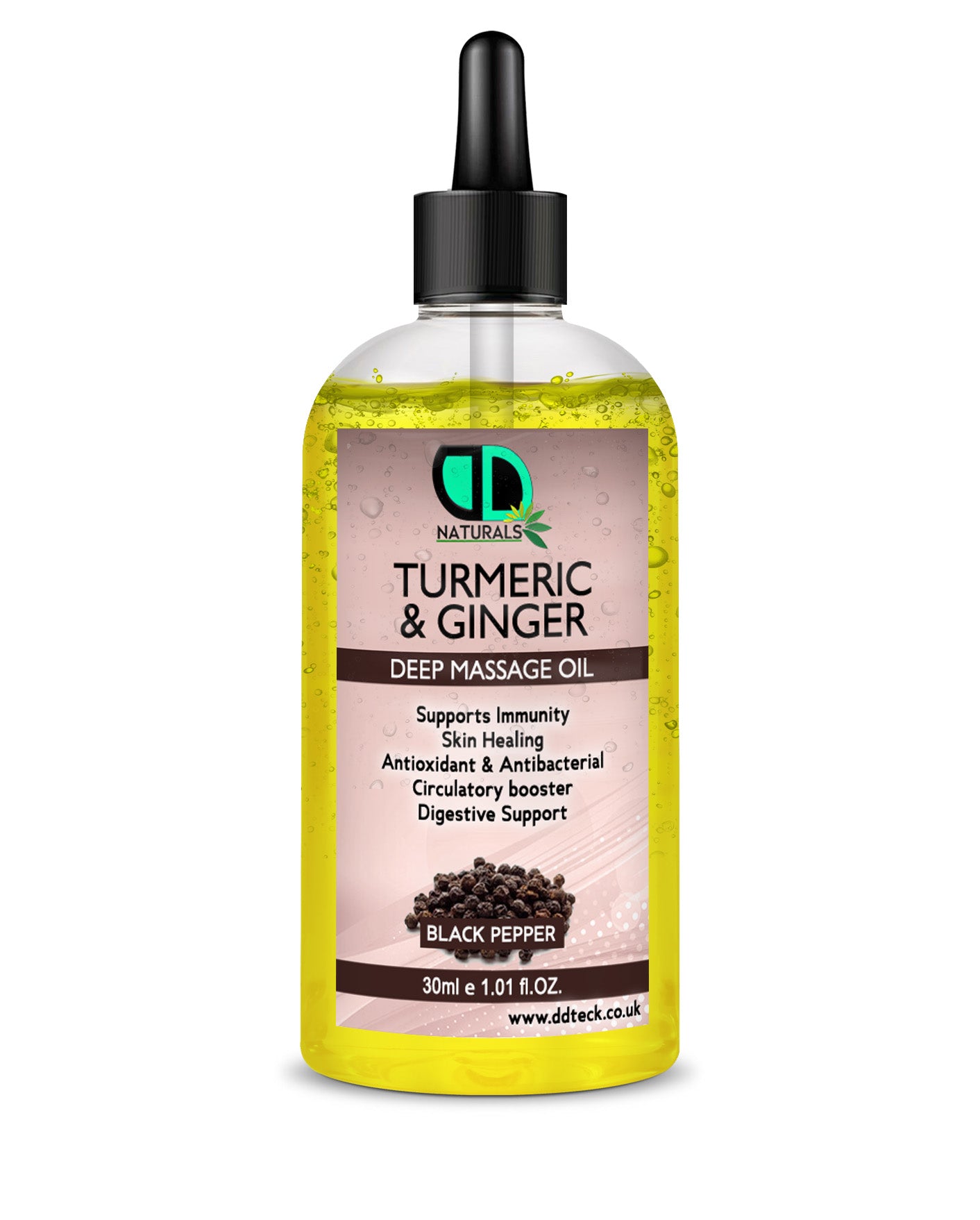 Turmeric & Ginger Deep Massage Oil – Anti-Inflammatory & Immune Support Black Pepper