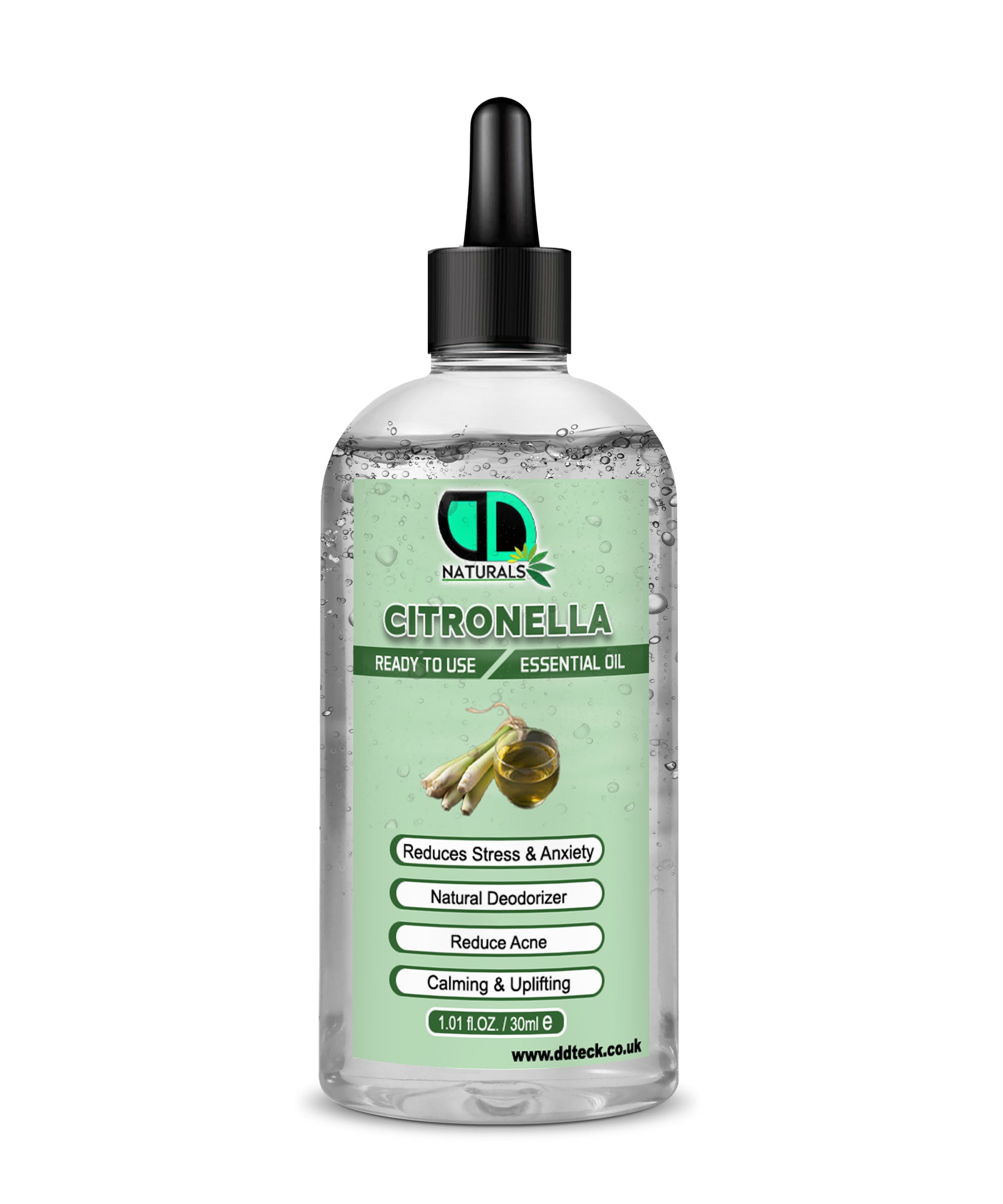 100% Pure Citronella Essential Oil – Natural Deodorizer & Stress Relief