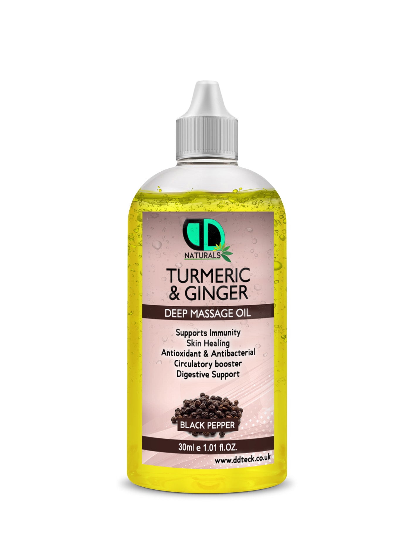Turmeric & Ginger Deep Massage Oil – Anti-Inflammatory & Immune Support Black Pepper