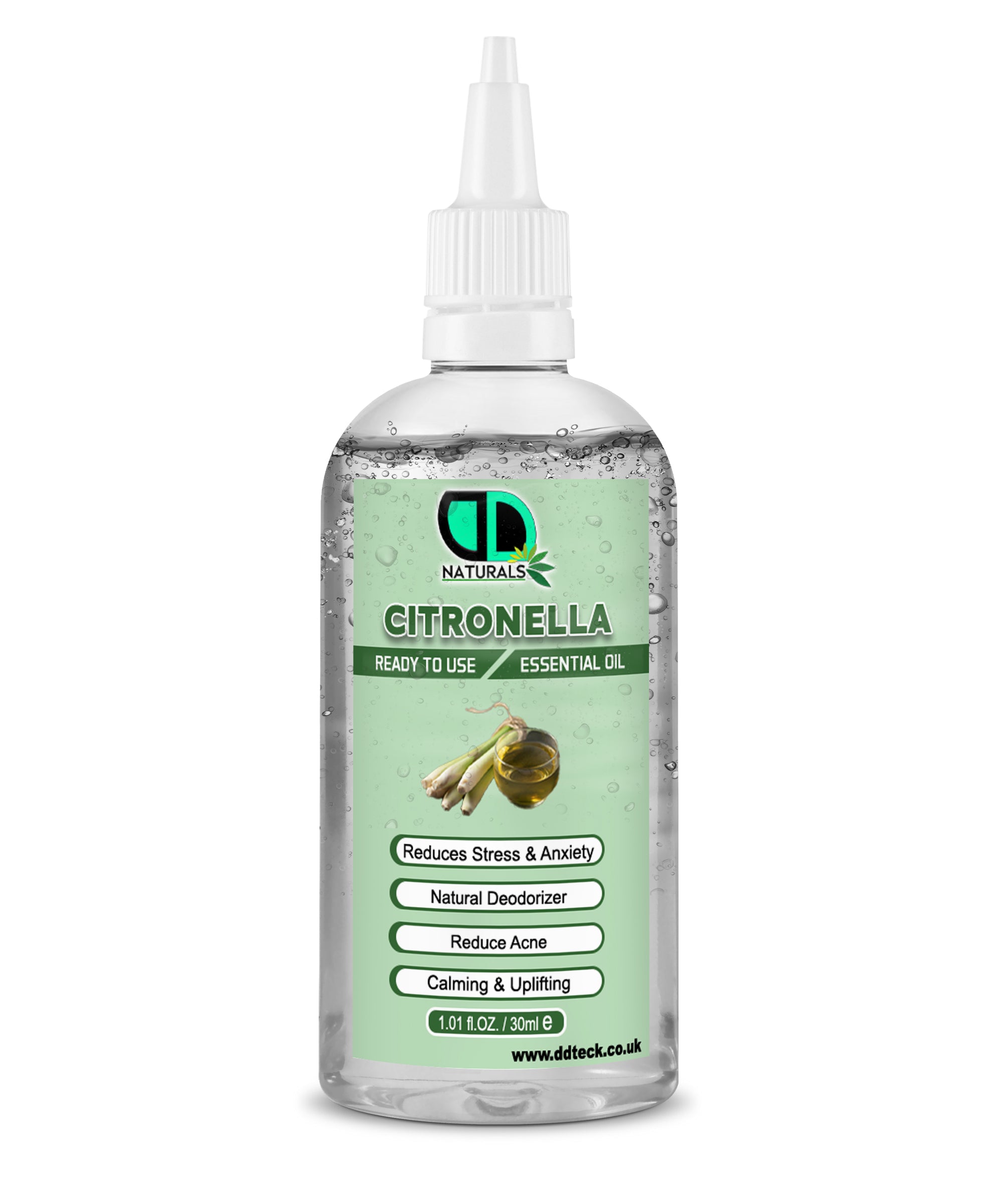 100% Pure Citronella Essential Oil – Natural Deodorizer & Stress Relief