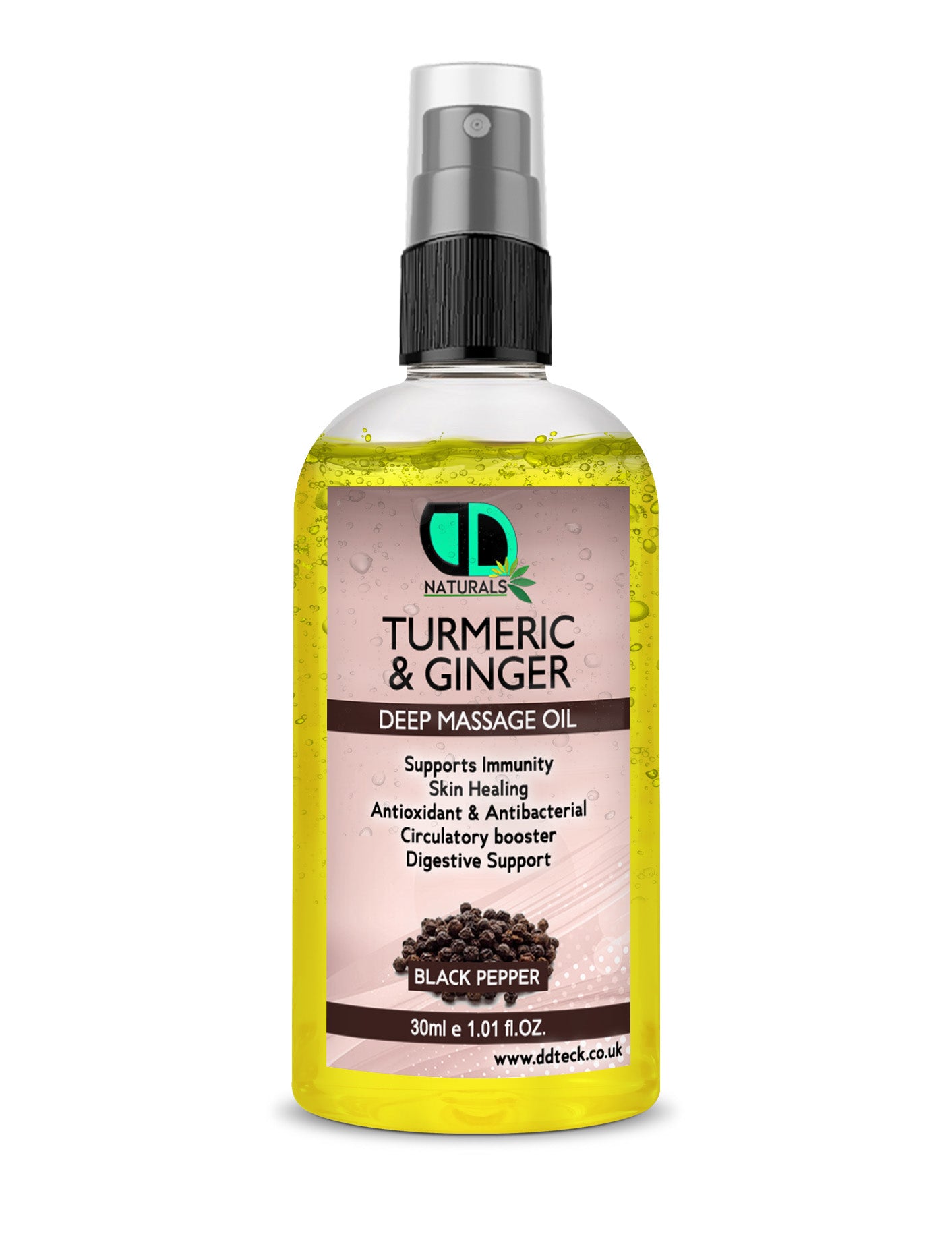 Turmeric & Ginger Deep Massage Oil – Anti-Inflammatory & Immune Support Black Pepper
