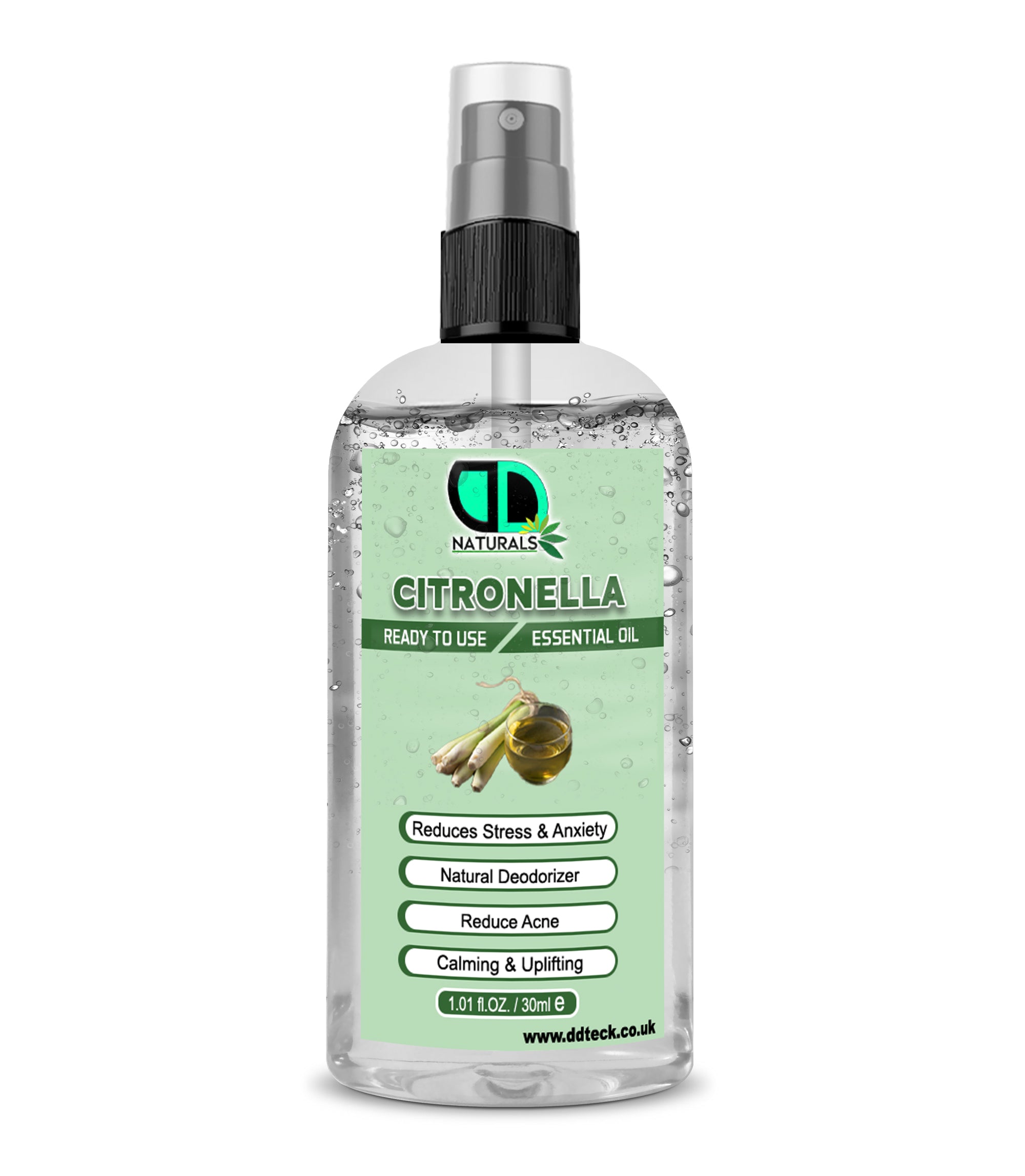 100% Pure Citronella Essential Oil – Natural Deodorizer & Stress Relief
