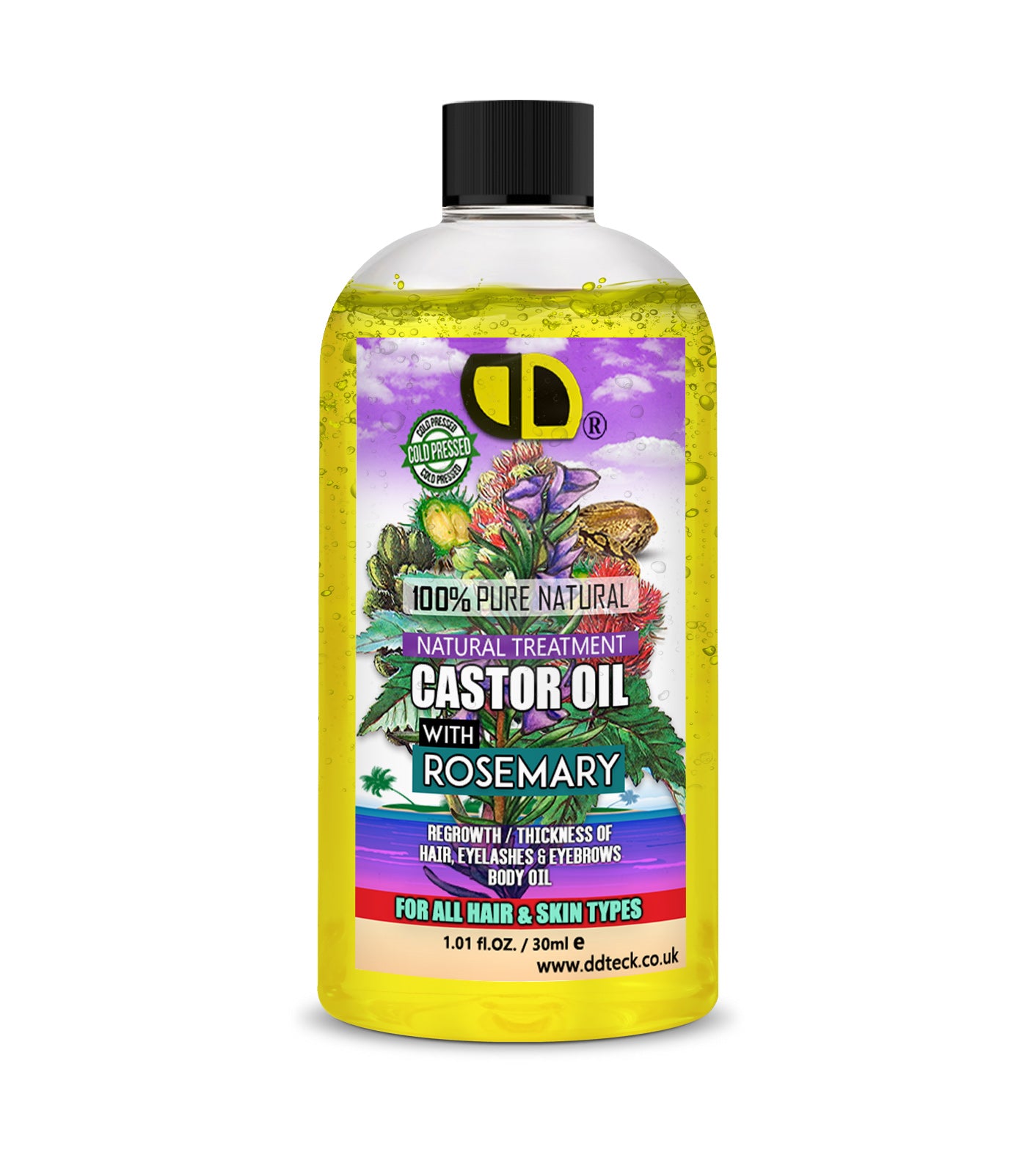Castor & Rosemary Hair & Body Oil | Natural Treatment for Hair, Lashes & Brows