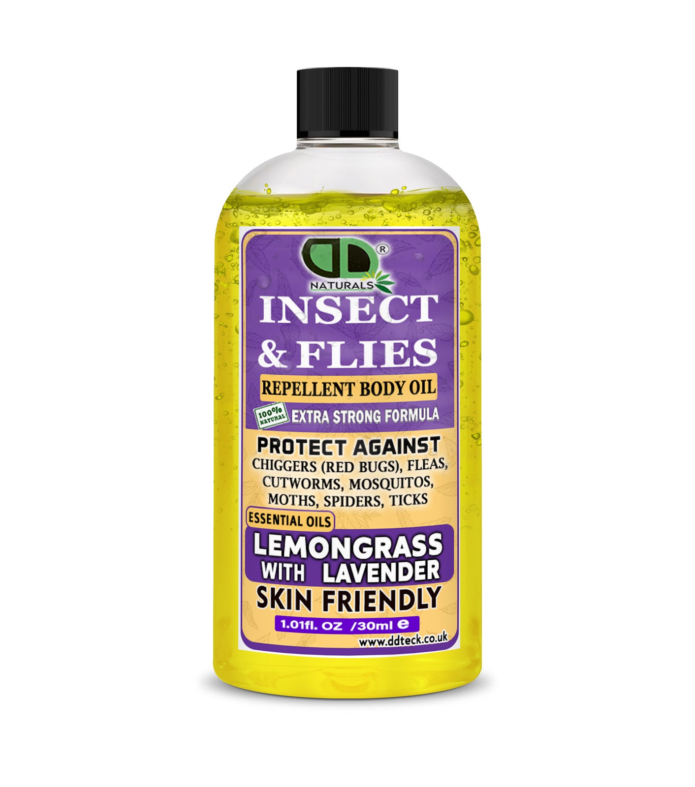 Insect & Flies Repellent Body Oil | Lemongrass & Lavender Essential Oils | Natural Bug Protection