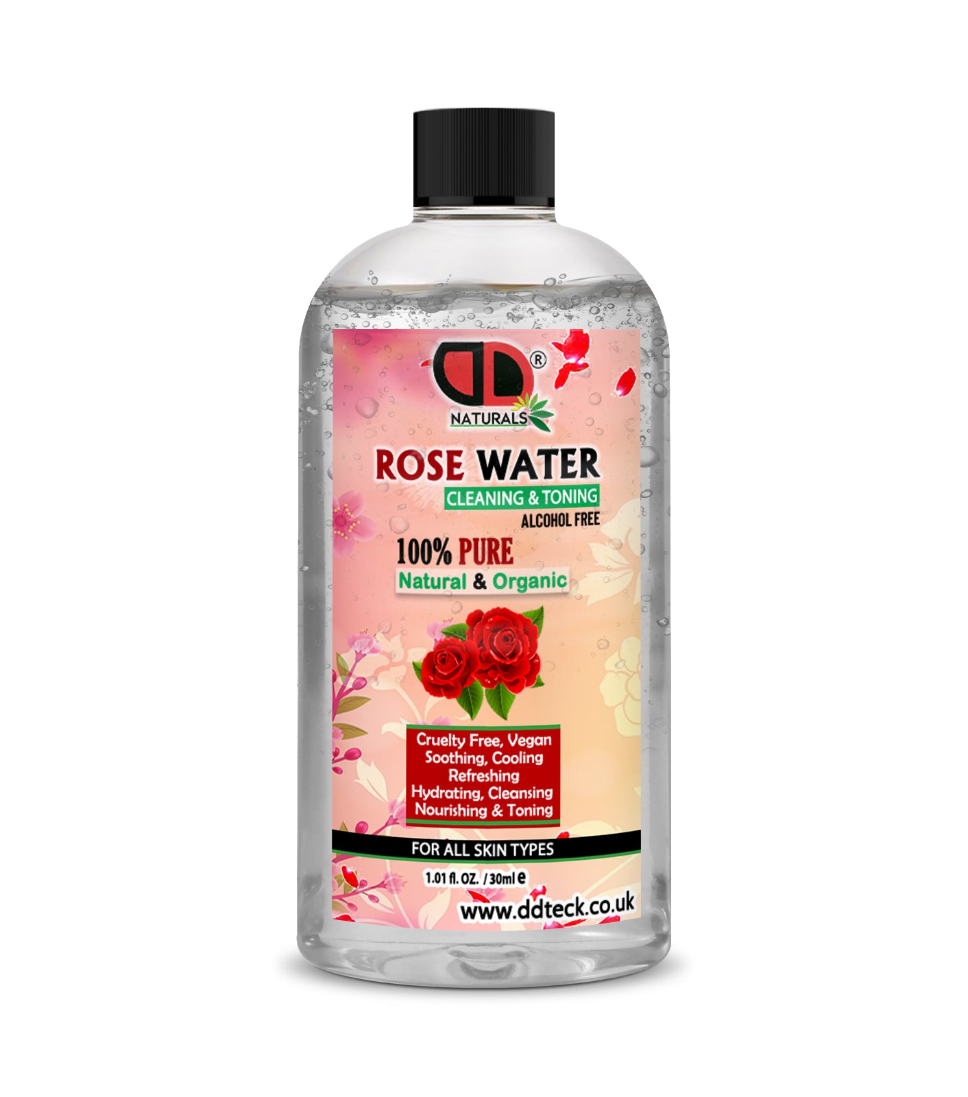 Rose Water Facial Toner Spray | 100% Pure Bulgarian Rose Hydrolat for Hydrated, Glowing Skin