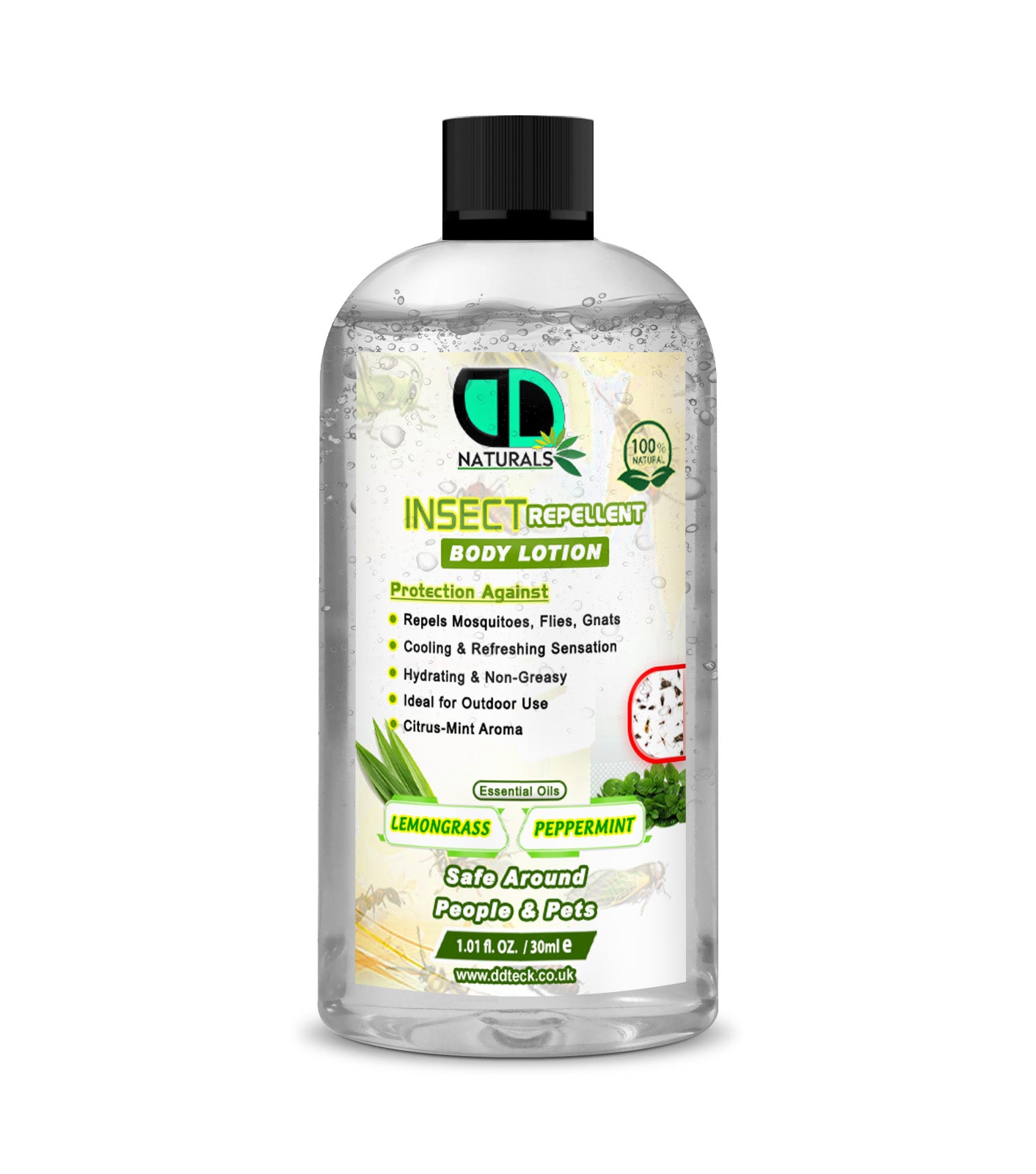 Insect Repellent Body Lotion - Natural Lemongrass & Peppermint Protection