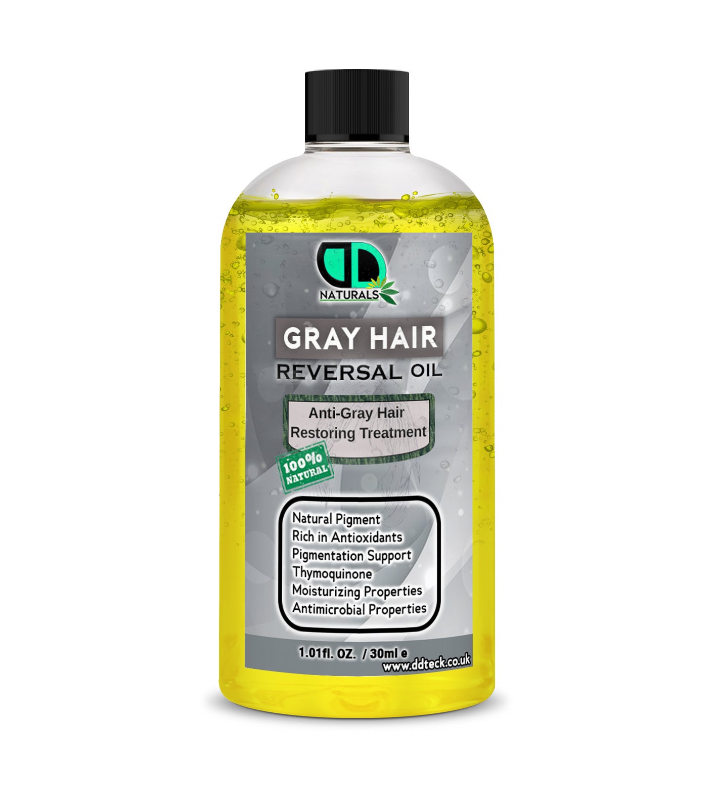 Grey Hair Reversal Oil – Natural Anti Grey Hair Treatment with Thymoquinone & Antioxidants