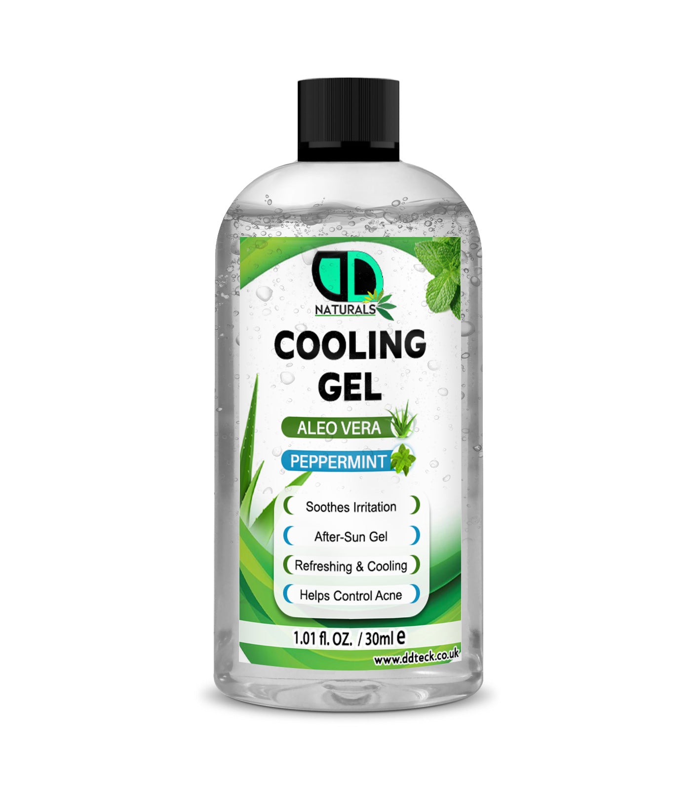 Natural Cooling Gel with Aloe Vera & Peppermint – After-Sun & Acne Care