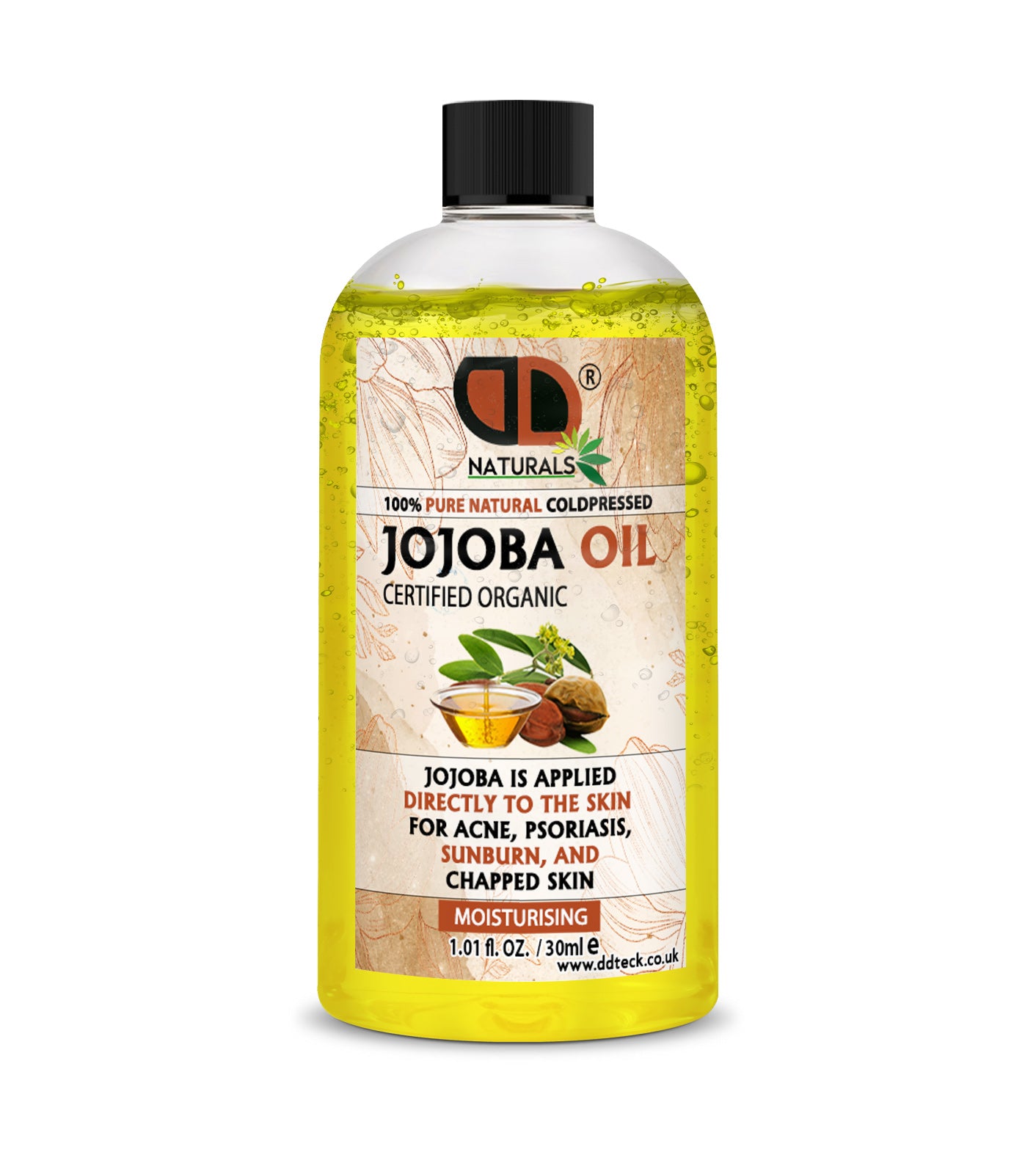 100% Pure Natural Cold pressed Jojoba Oil – Certified Organic Moisturizer