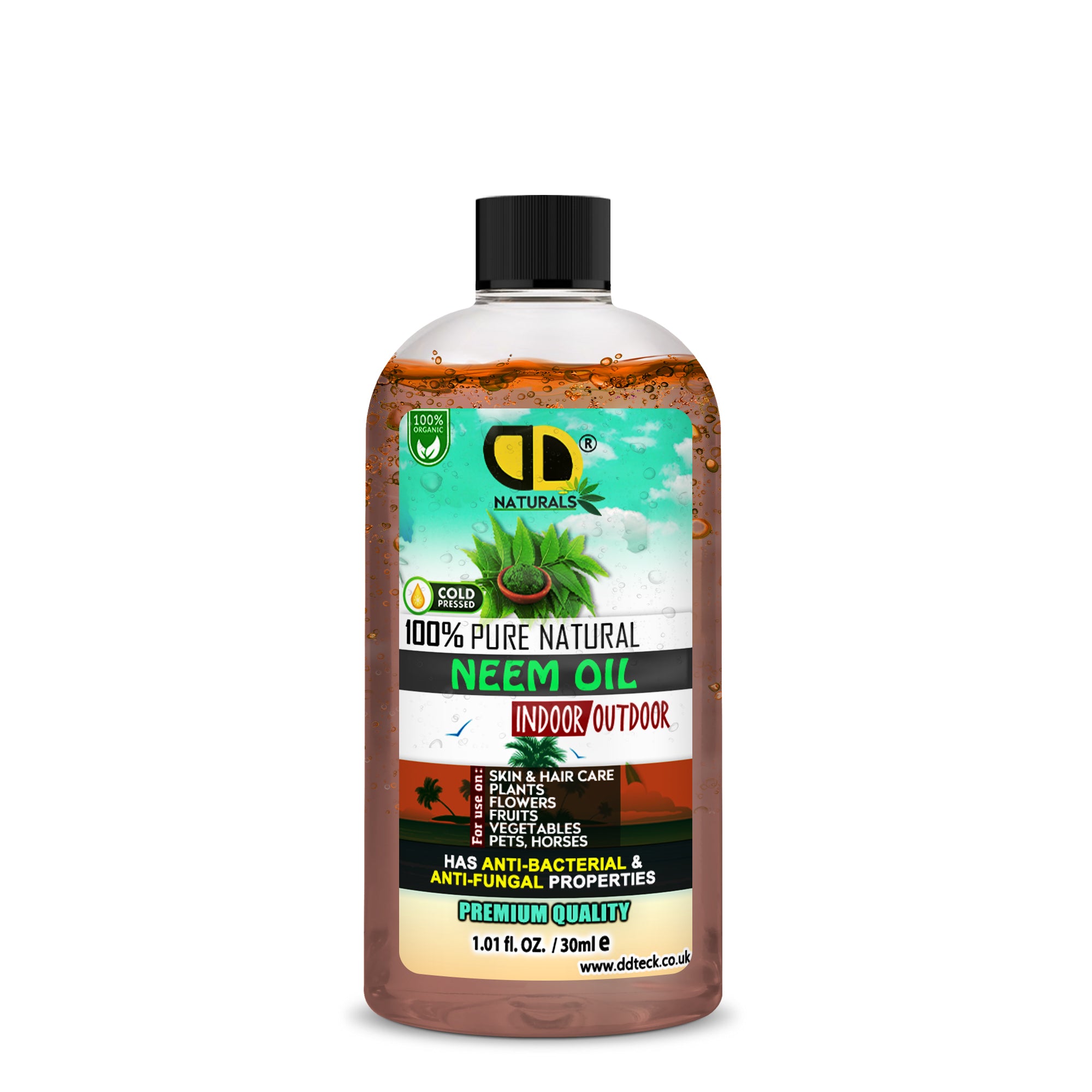 100% Pure Natural Neem Oil – Organic Cold Pressed Indoor & Outdoor Formula