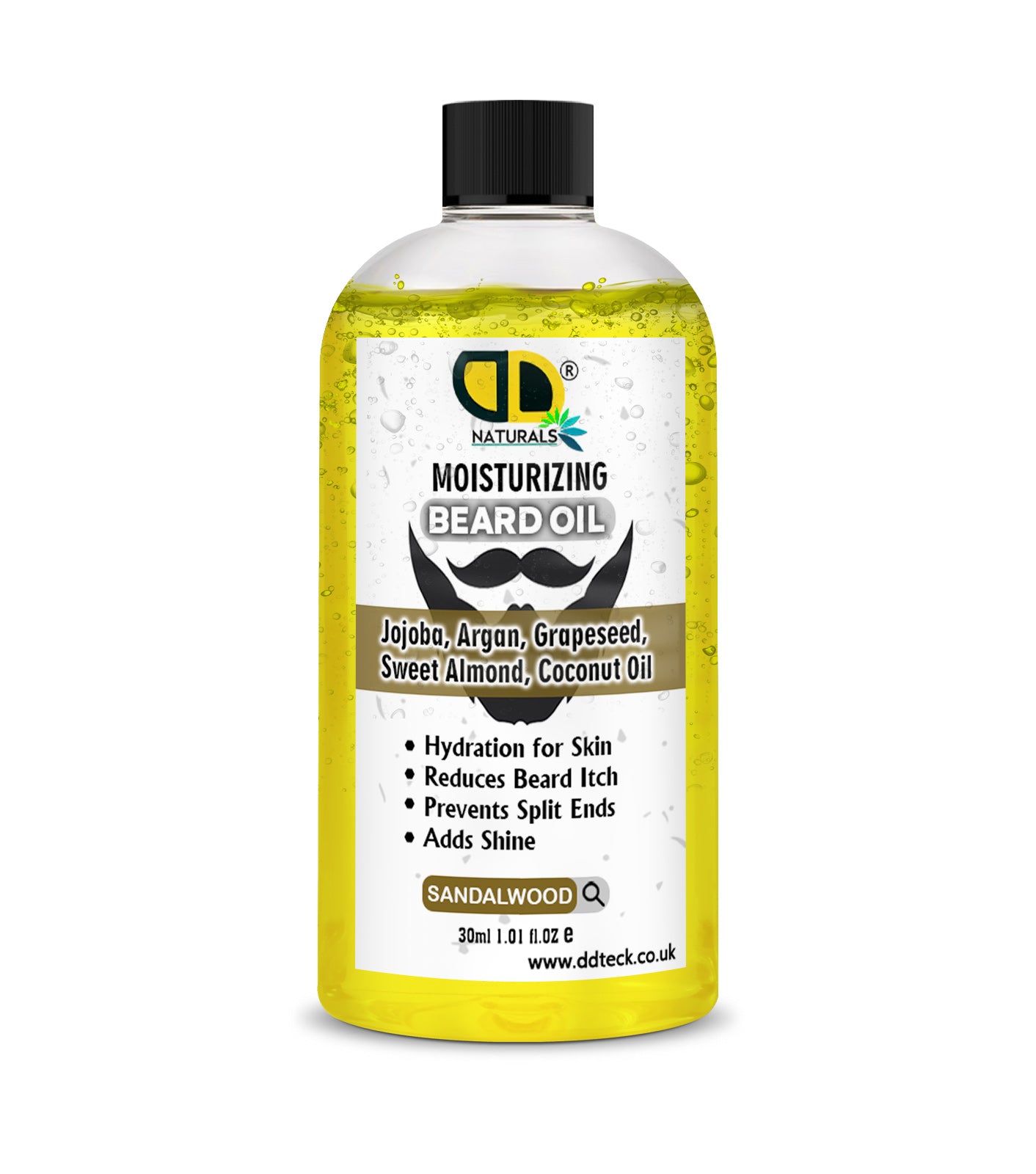 Moisturizing Beard Oil with Jojoba, Argan & Coconut Oil – Sandalwood Scent | Hydrating & Anti-Itch Beard Care