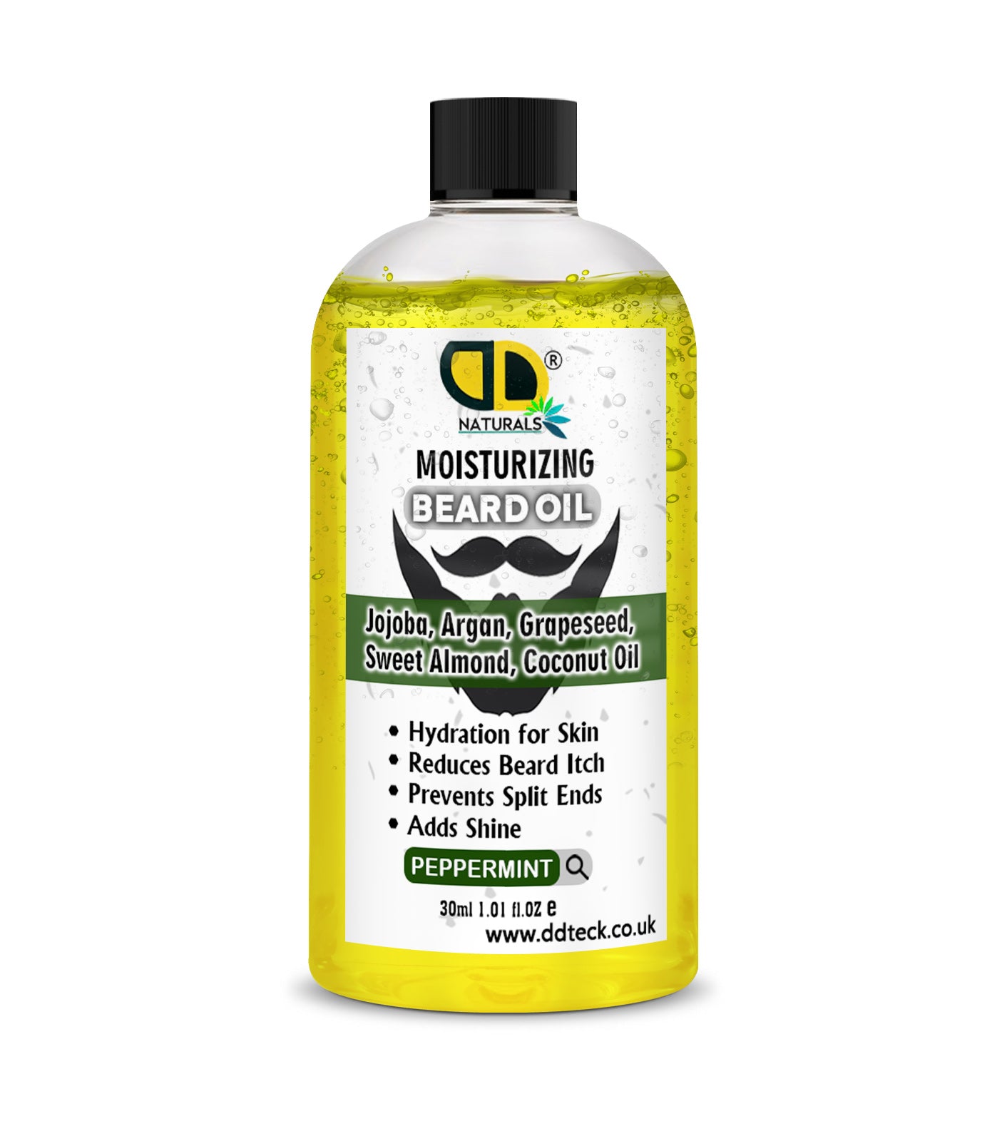 Moisturizing Peppermint Beard Oil - Premium Blend with Jojoba, Argan & Coconut Oil