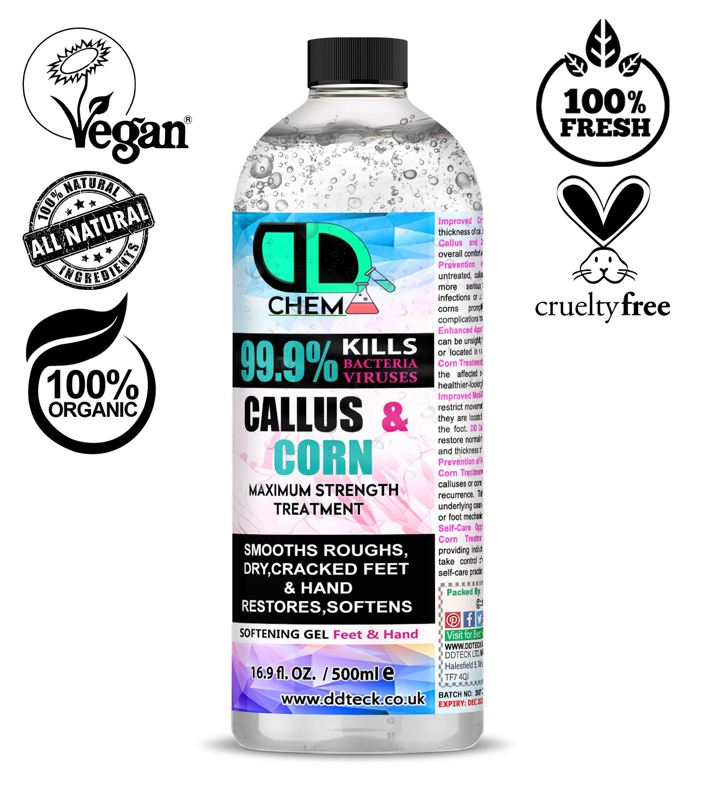 Callus & Corn Maximum Strength Treatment – Softening Gel for Feet & Hands