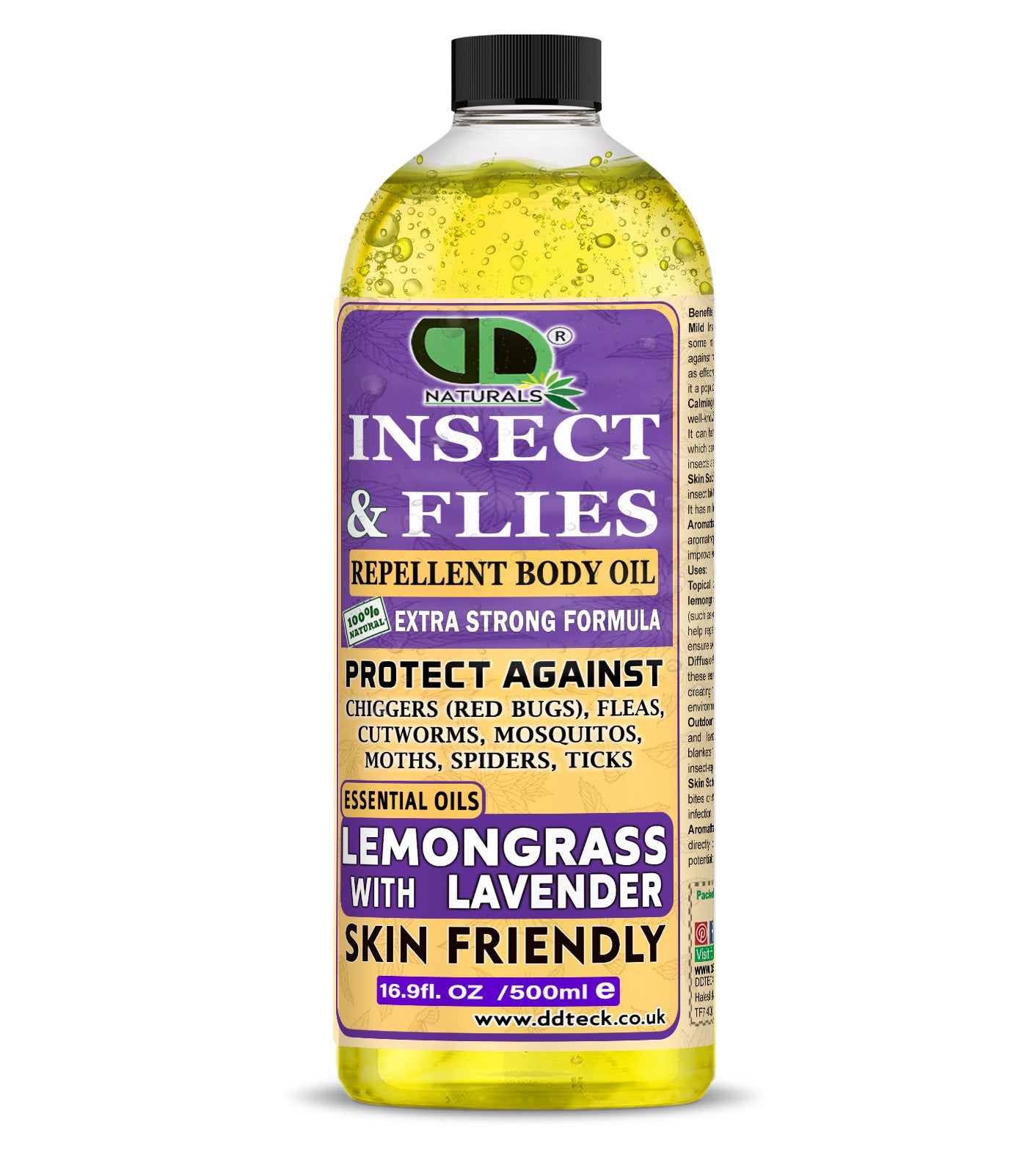 Insect & Flies Repellent Body Oil | Lemongrass & Lavender Essential Oils | Natural Bug Protection