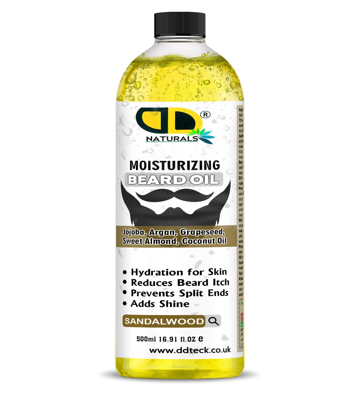 Moisturizing Beard Oil with Jojoba, Argan & Coconut Oil – Sandalwood Scent | Hydrating & Anti-Itch Beard Care