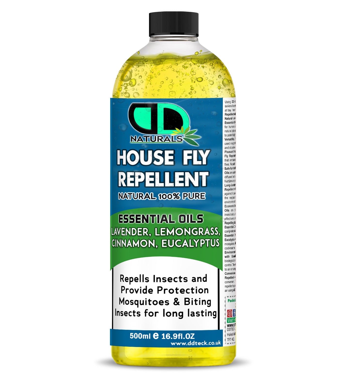 House Fly Repellent Oil – Natural Essential Oil Fly &Insect Protection with Lavender, Lemongrass, Eucalyptus &amp; Cinnamon