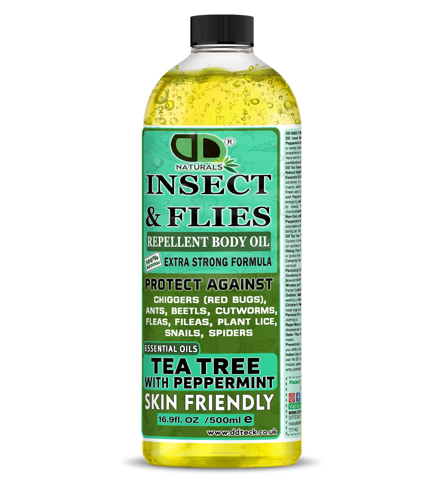 Natural Insect Repellent Spray with Tea Tree & Peppermint Essential Oils | Non-Toxic Mosquito, Fly, Tick & Flea Protection