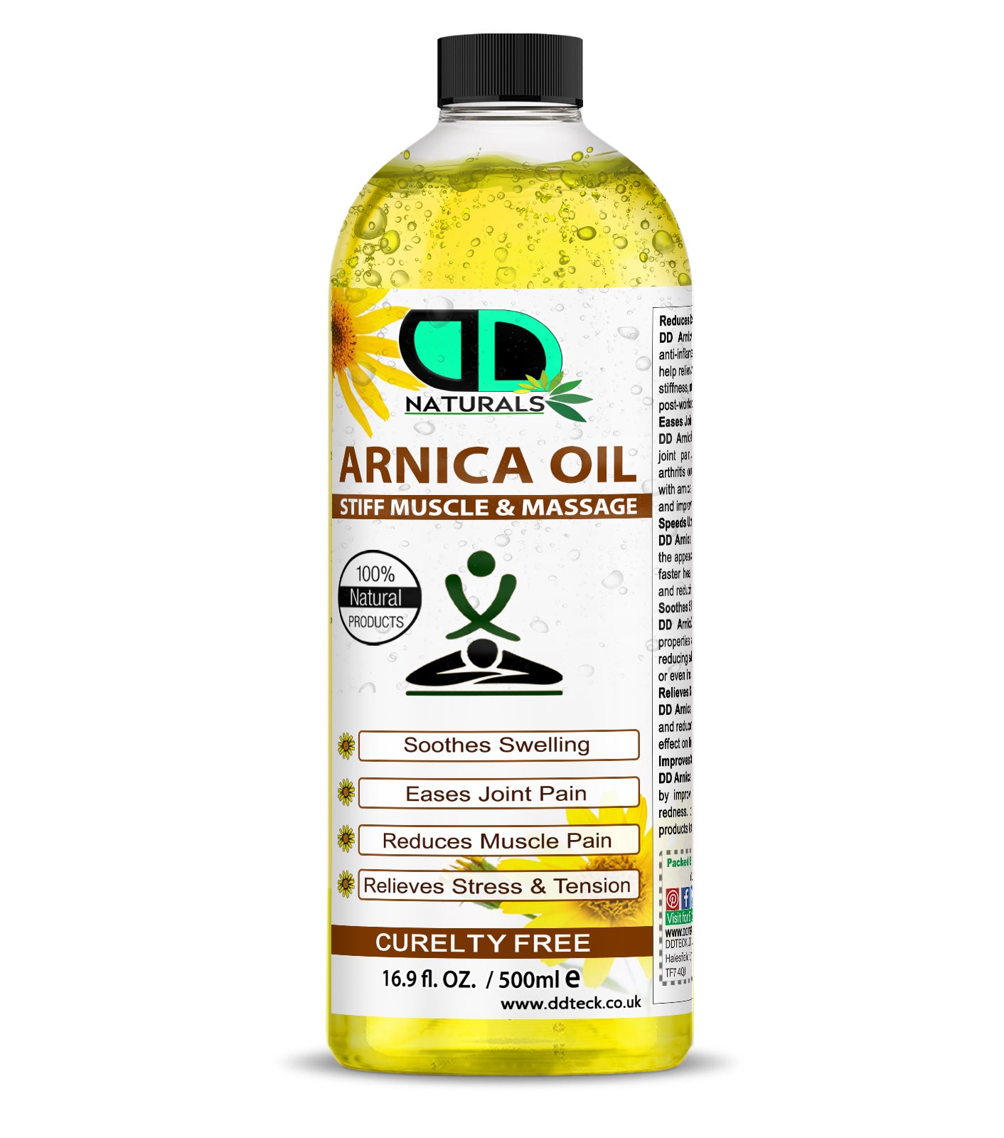 Arnica Massage Oil – Natural Botanical Oil for Relaxation, Muscle Comfort & Daily Body Care