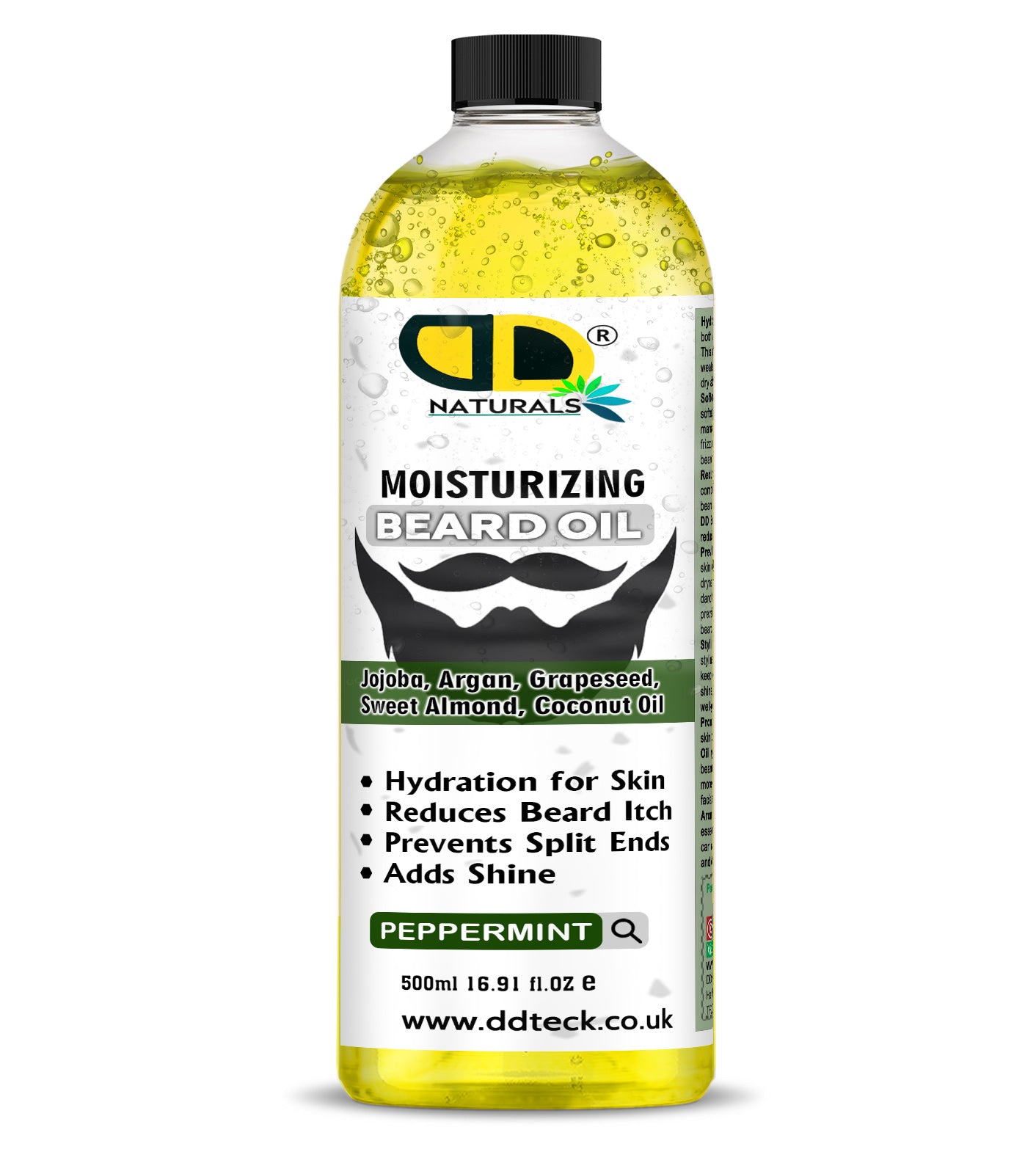 Moisturizing Peppermint Beard Oil - Premium Blend with Jojoba, Argan & Coconut Oil