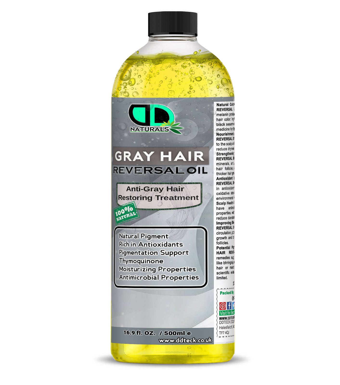 Grey Hair Reversal Oil – Natural Anti Grey Hair Treatment with Thymoquinone & Antioxidants