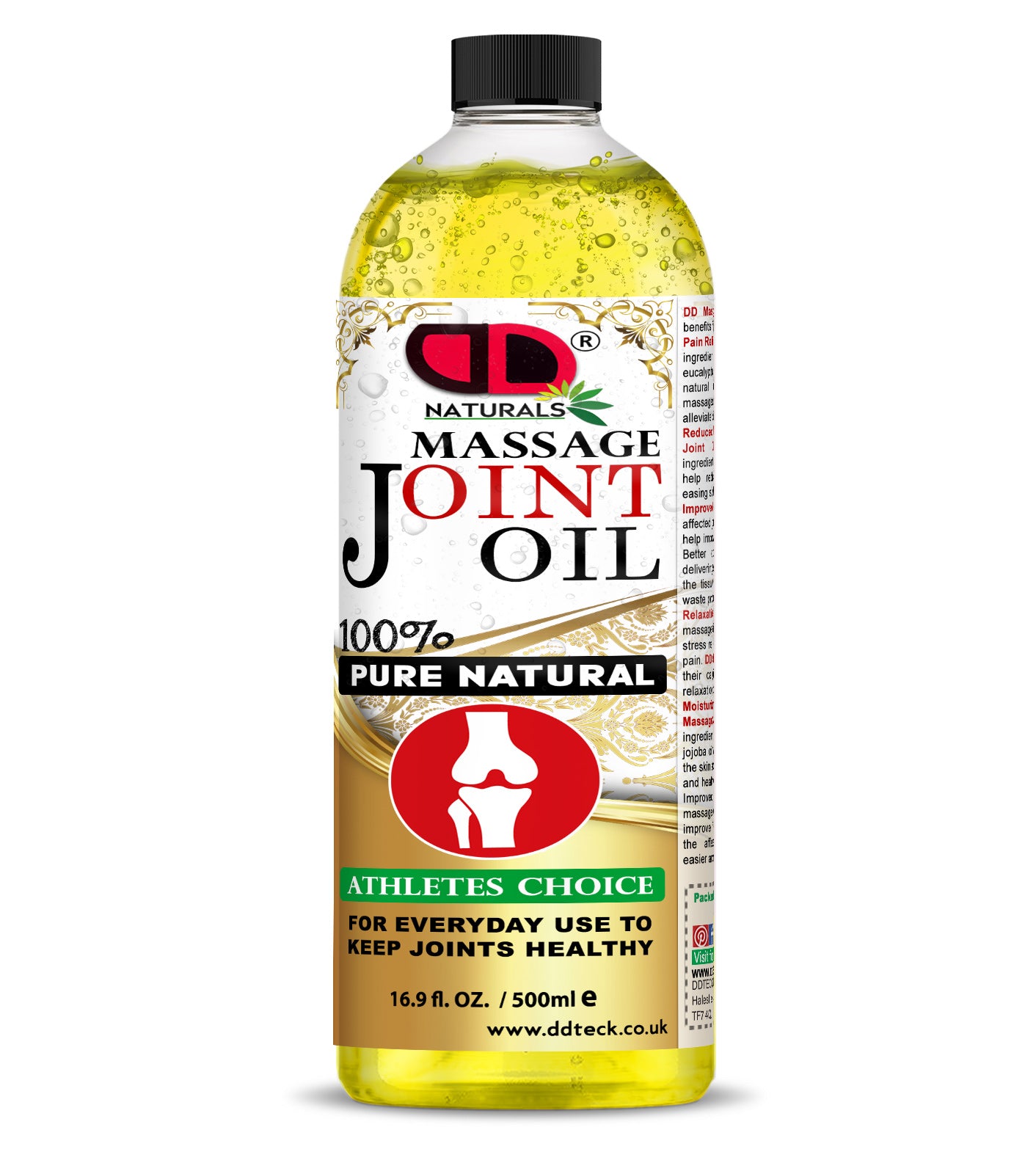 100% Pure Natural Joint Massage Oil - Athletes Choice for Healthy Joints